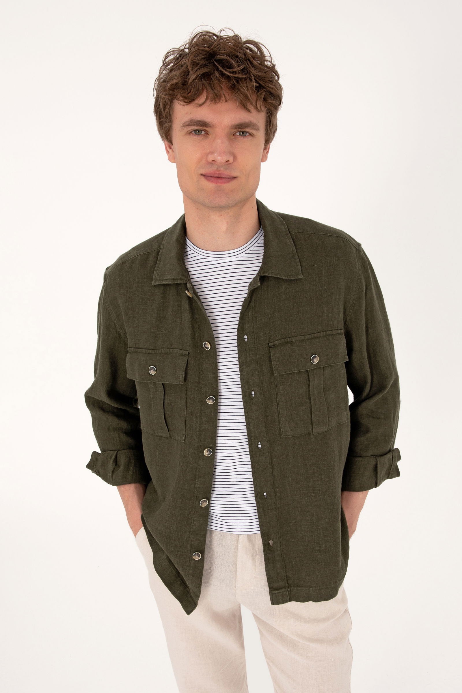 U.S. Polo Assn._Dark Khaki Shirt_G081SZ0040 2109161_VR111_01