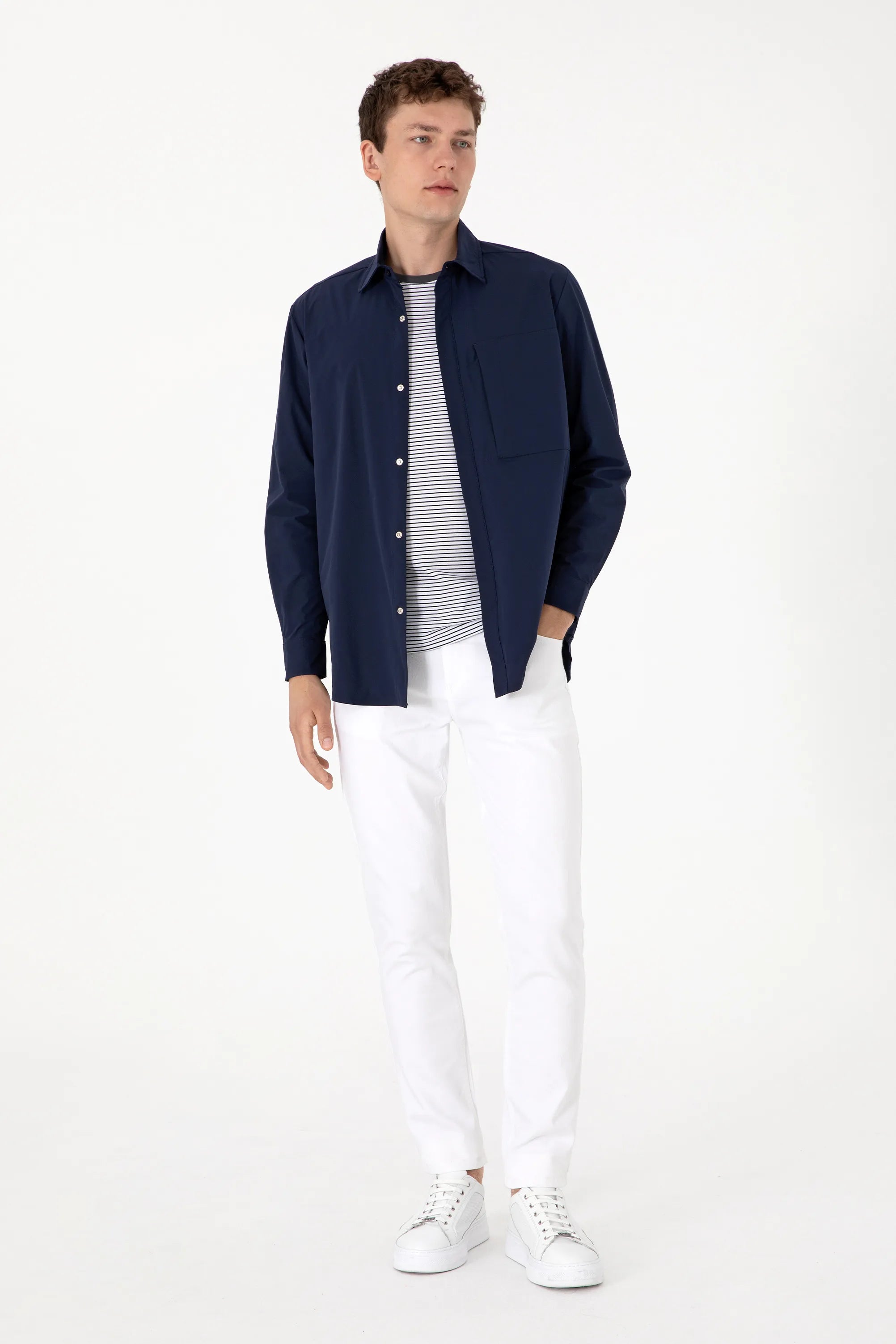 U.S. Polo Assn. Navy Blue Men Navy Blue Shirt Long Sleeve SKU: G081SZ0040 2116624_VR033 Image 04