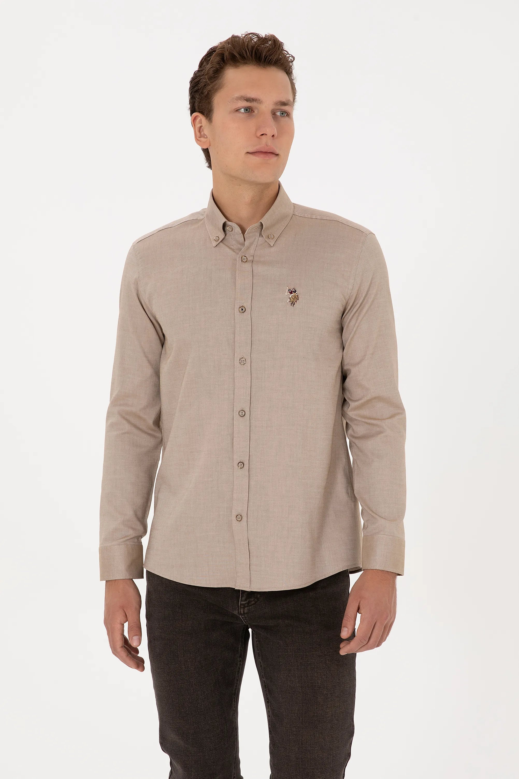 U.S. Polo Assn._Khaki_Khaki Shirt_G081SZ0040 2225643_VR027_03