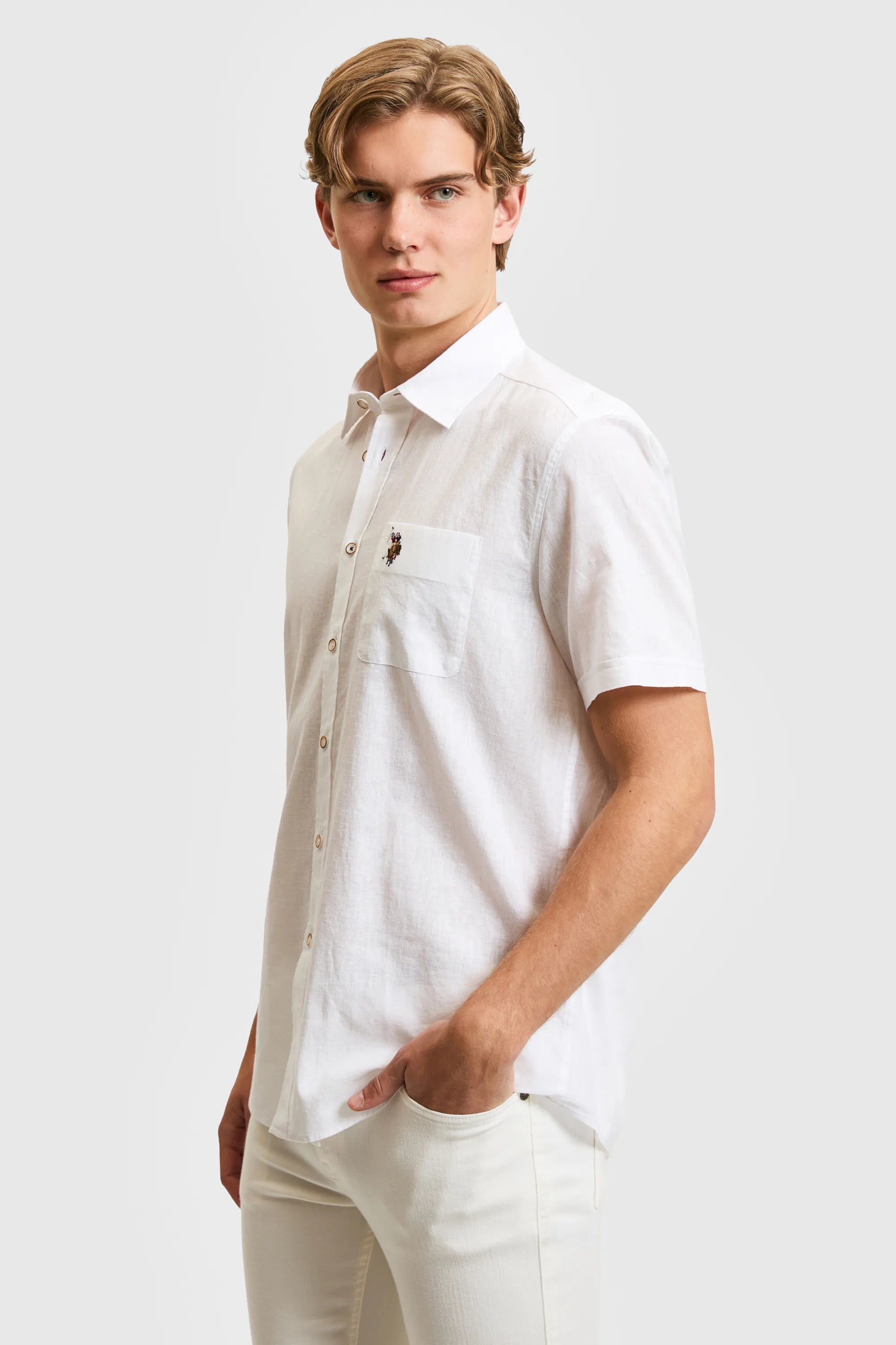 U.S. Polo Assn. White Men White Shirt SKU: G081SZ0040 PU-8862_VR013 Image 03