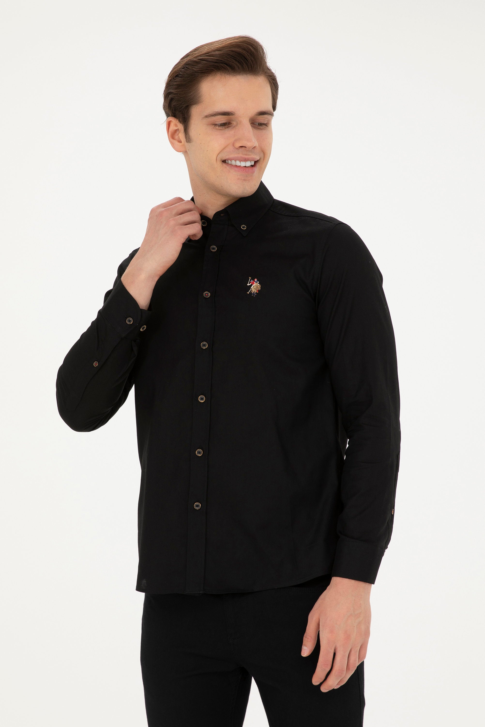 Button Down Shirt With Logo_G081SZ0040 1829891_VR046_03