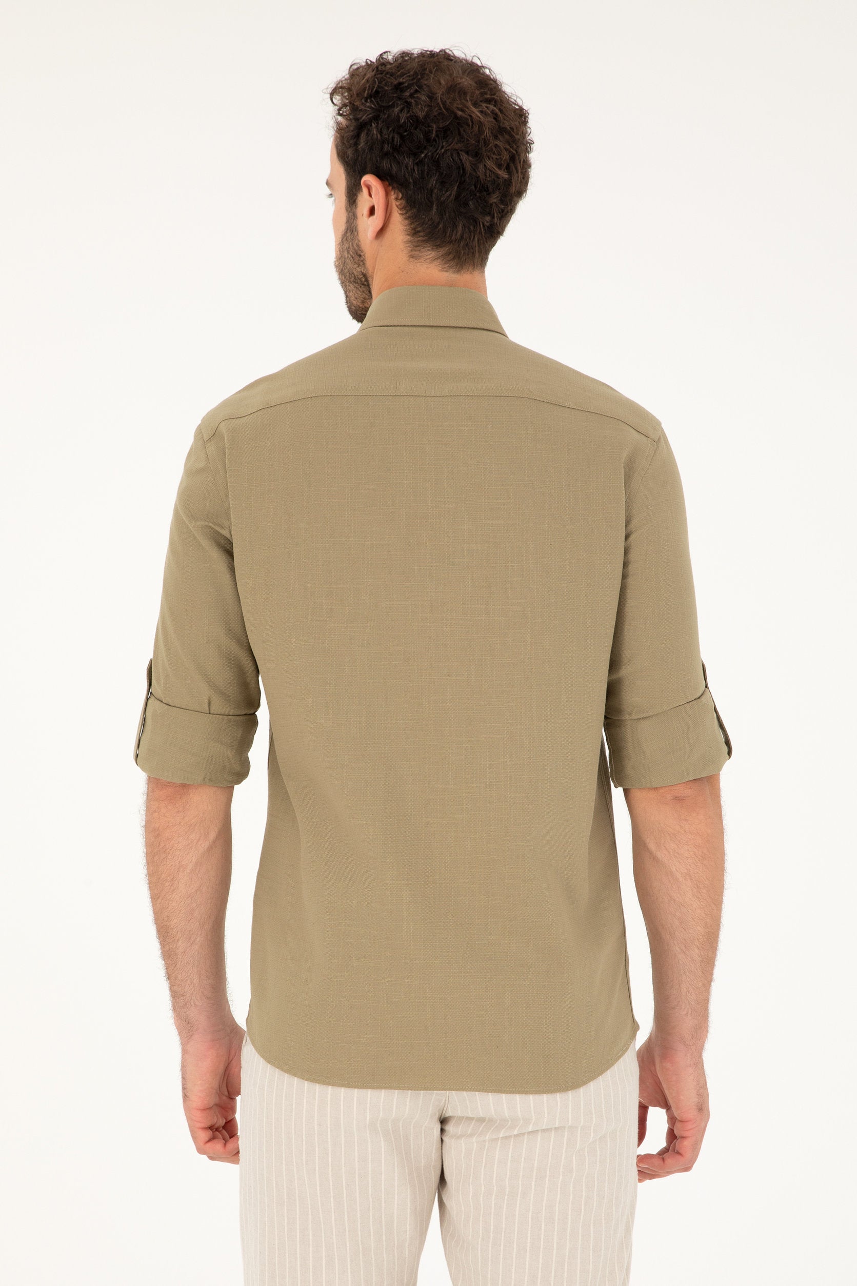 Green Button Down Woven Shirt_G081SZ0040 1837940_VR027_06