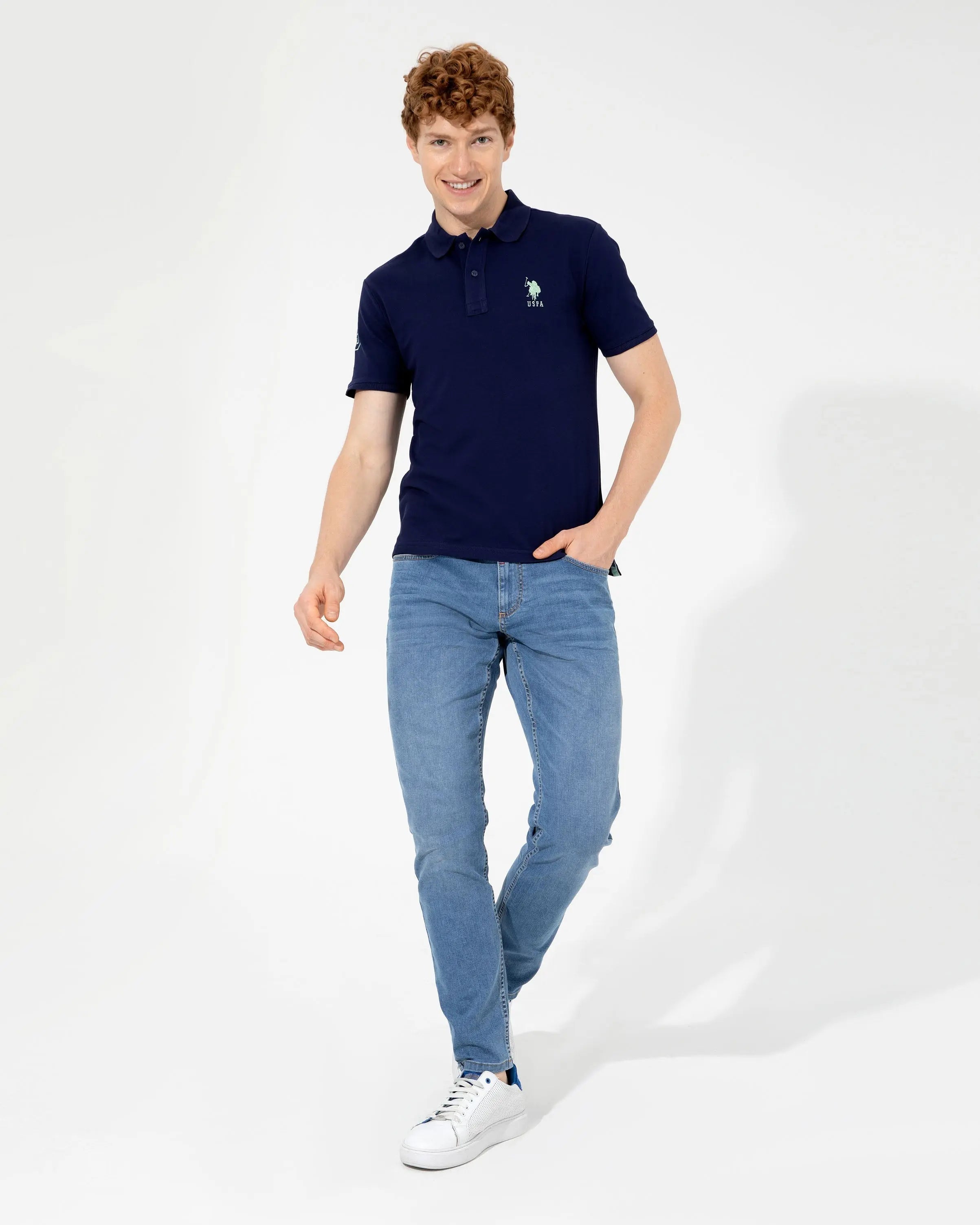 Dark Blue Basic Polo Shirt - BEVAVA