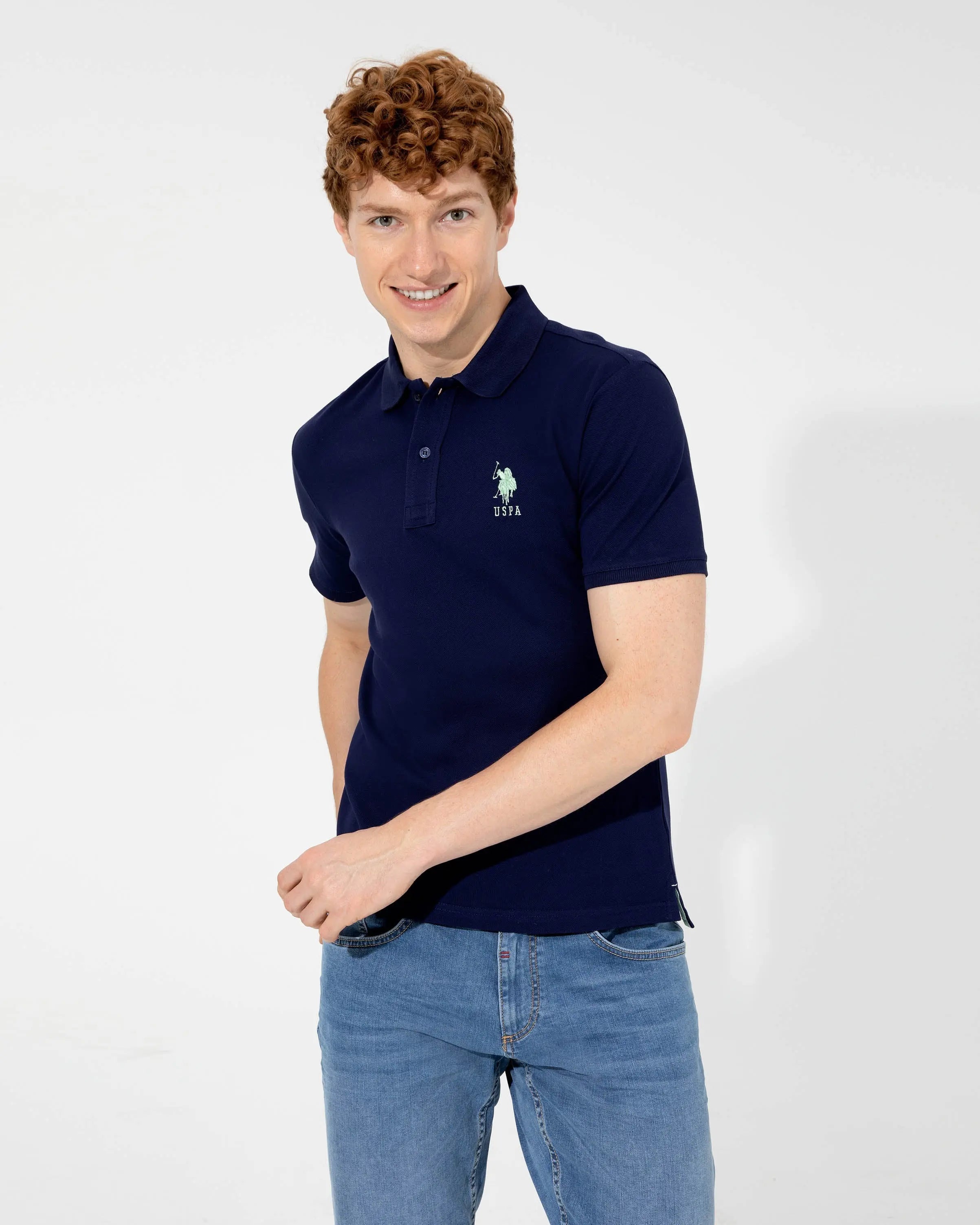Dark Blue Basic Polo Shirt - BEVAVA