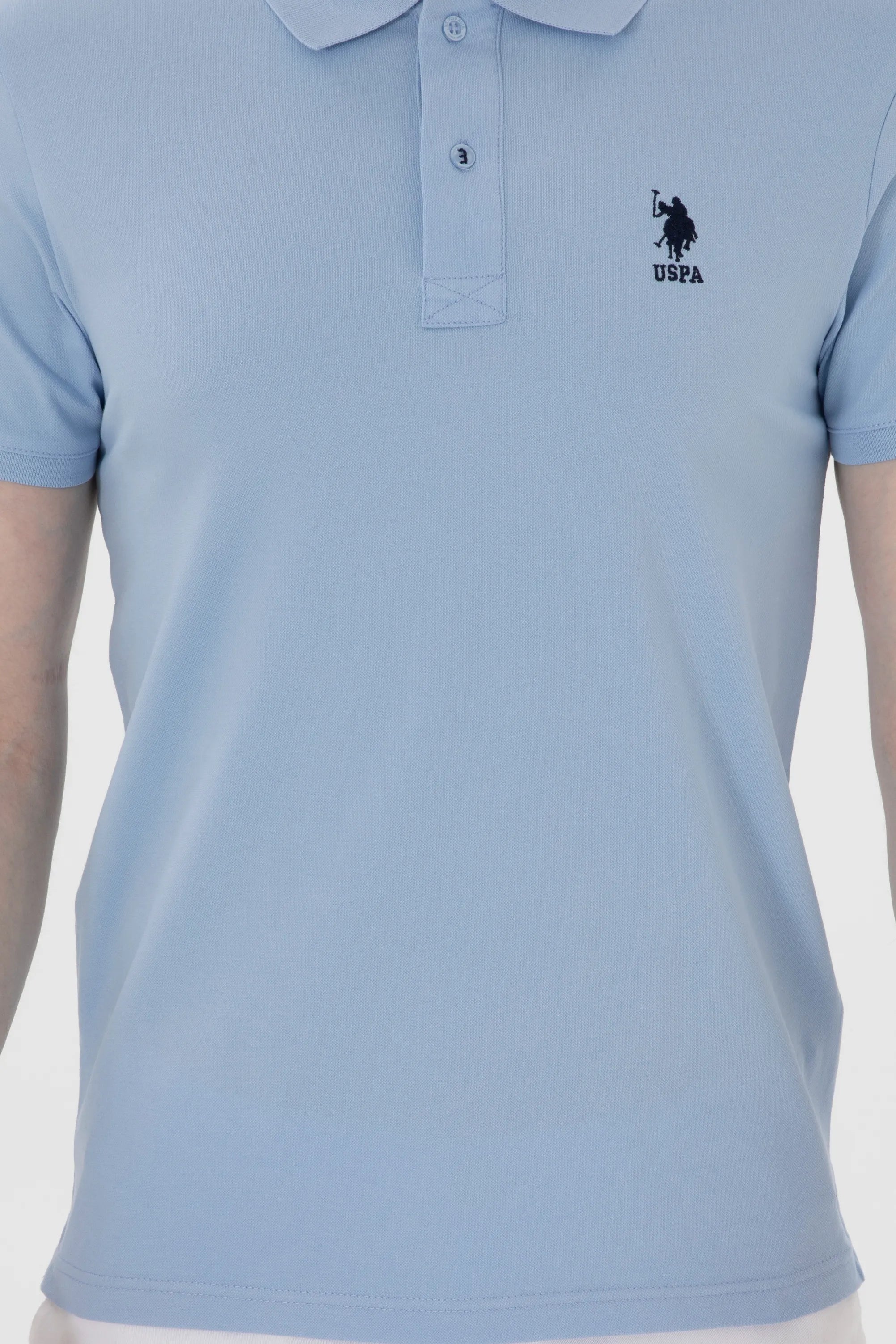 U.S. Polo Assn. Light Blue Men Light Blue Slim Fit Polo Shirt SKU: G081SZ0110 2084040_VR003 Image 06