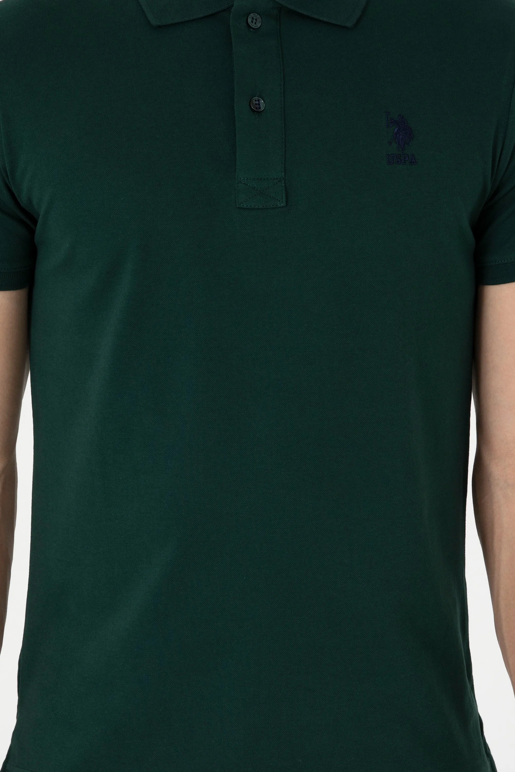 U.S. Polo Assn. Dark Green Men Dark Green Slim Fit Polo Shirt SKU: G081SZ0110 2084040_VR079 Image 06