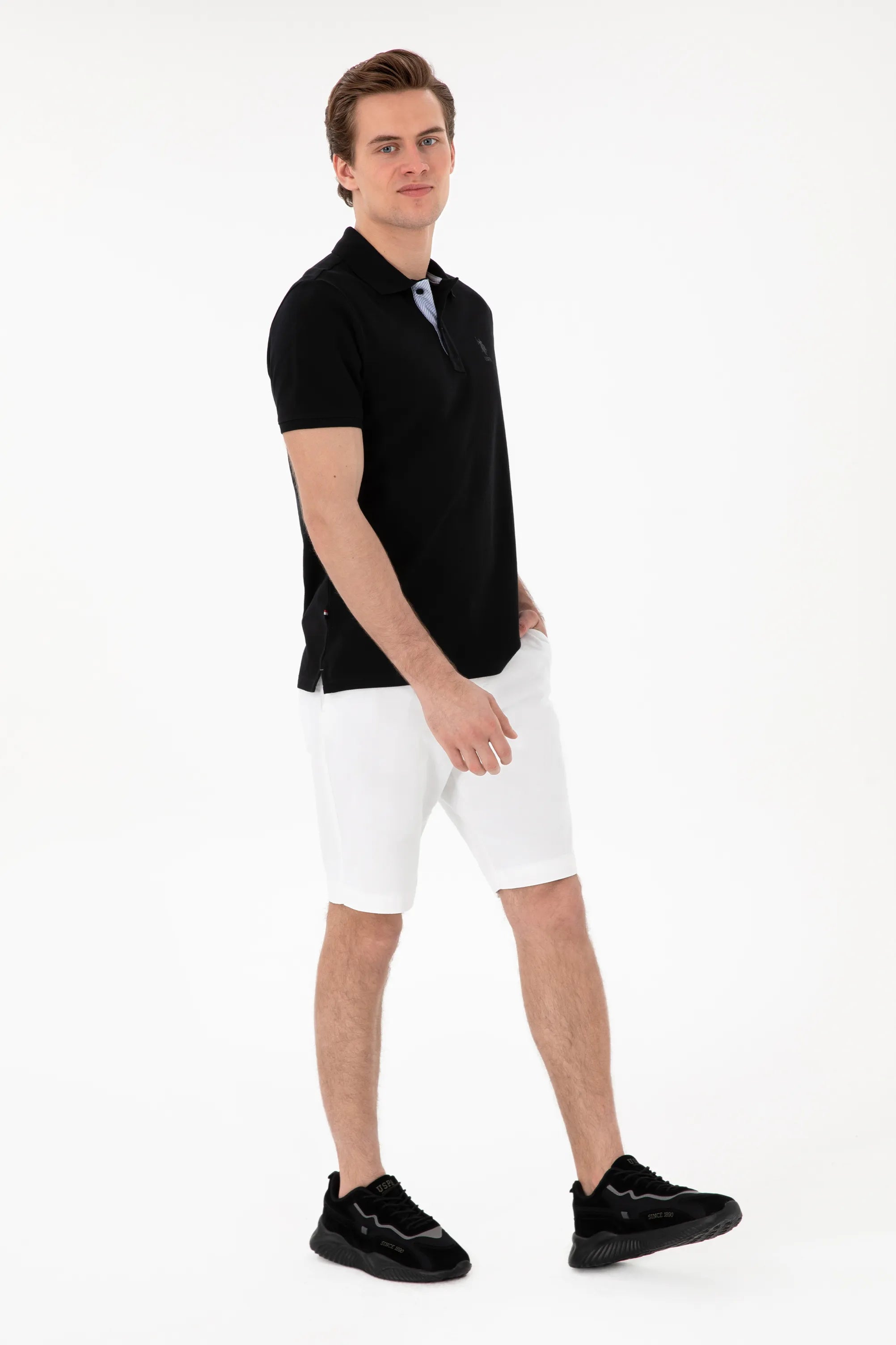 U.S. Polo Assn. Black Men Black Regular Fit Polo Shirt SKU: G081SZ0110 2084243_VR046 Image 04