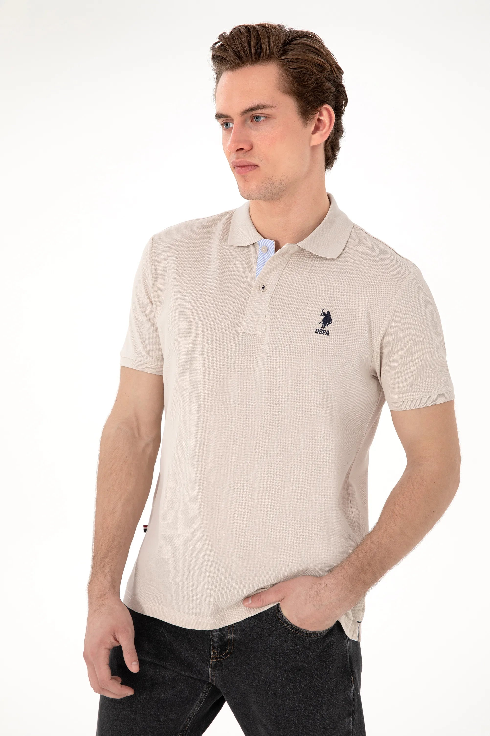 U.S. Polo Assn. Stone Men Stone Regular Fit Polo Shirt SKU: G081SZ0110 2084243_VR049 Image 03
