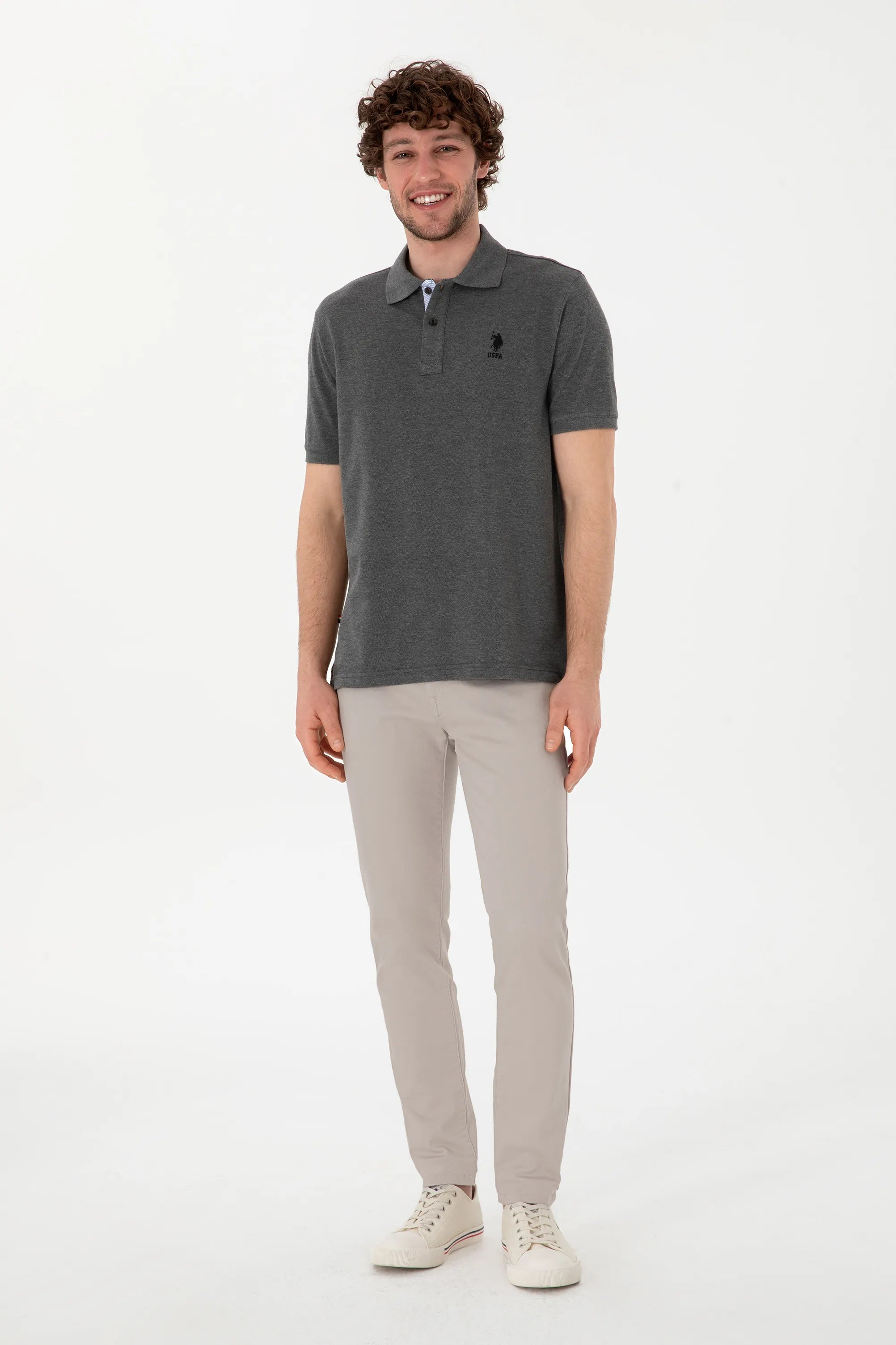 U.S. Polo Assn. Antrasit Melanj Men Antrasit Melanj Regular Fit Polo Shirt SKU: G081SZ0110 2084243_VR081 Image 04