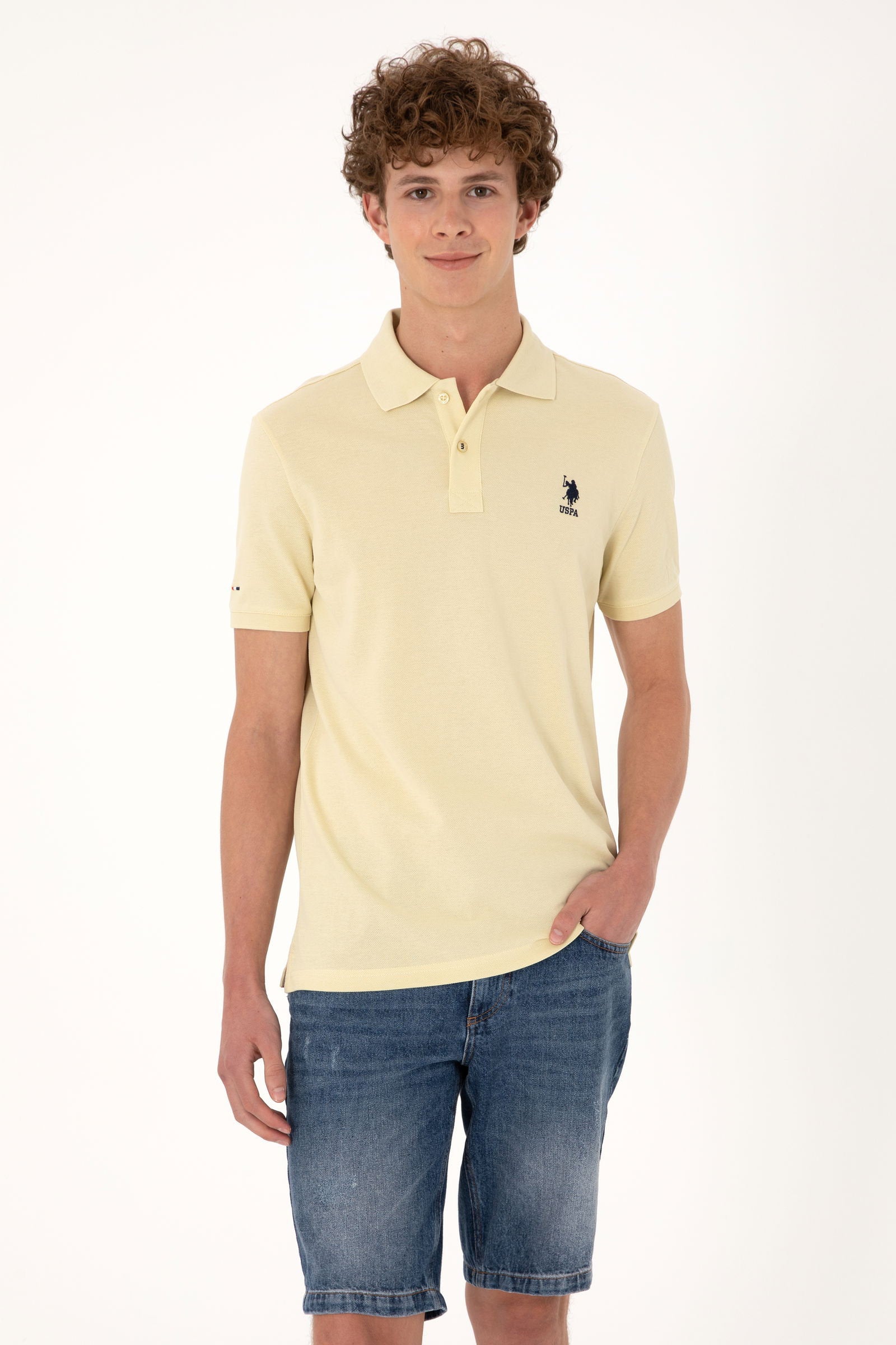 U.S. Polo Assn._Light Khaki Polo Shirt_G081SZ0110 2084410_VR183_01