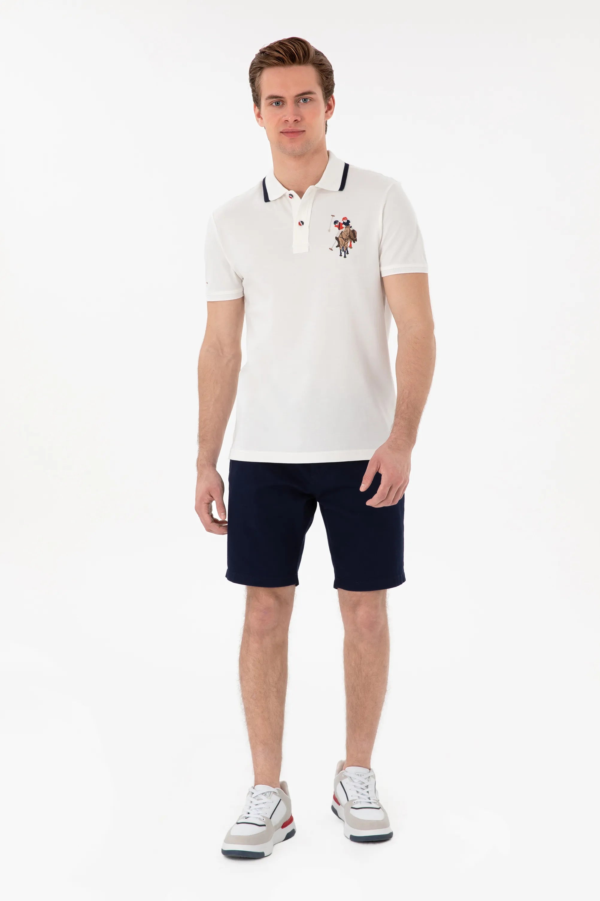U.S. Polo Assn. White Men White Slim Fit Polo Shirt SKU: G081SZ0110 2084815_VR013 Image 04