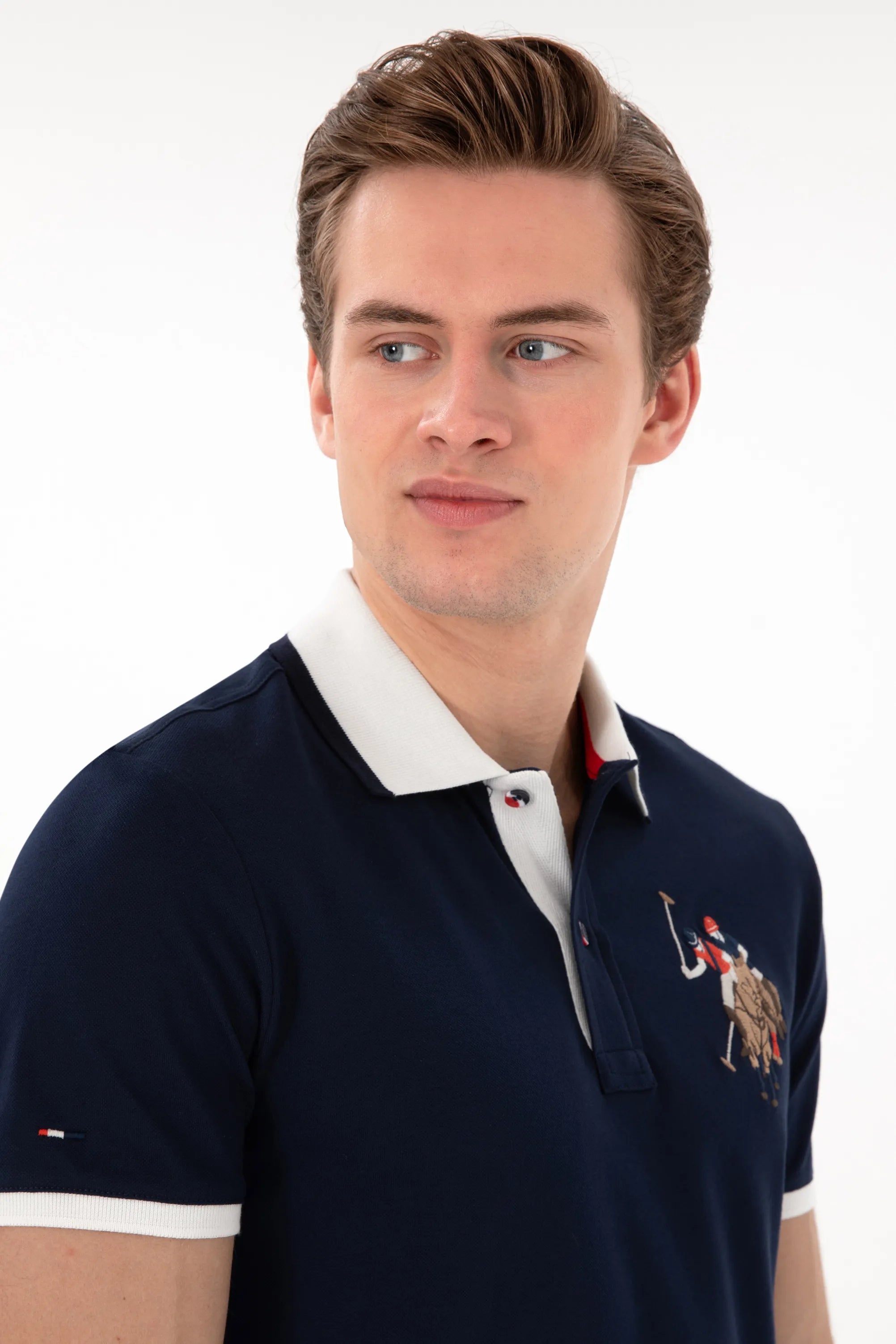 U.S. Polo Assn. Navy Blue Men Navy Blue Slim Fit Polo Shirt SKU: G081SZ0110 2084815_VR033 Image 02
