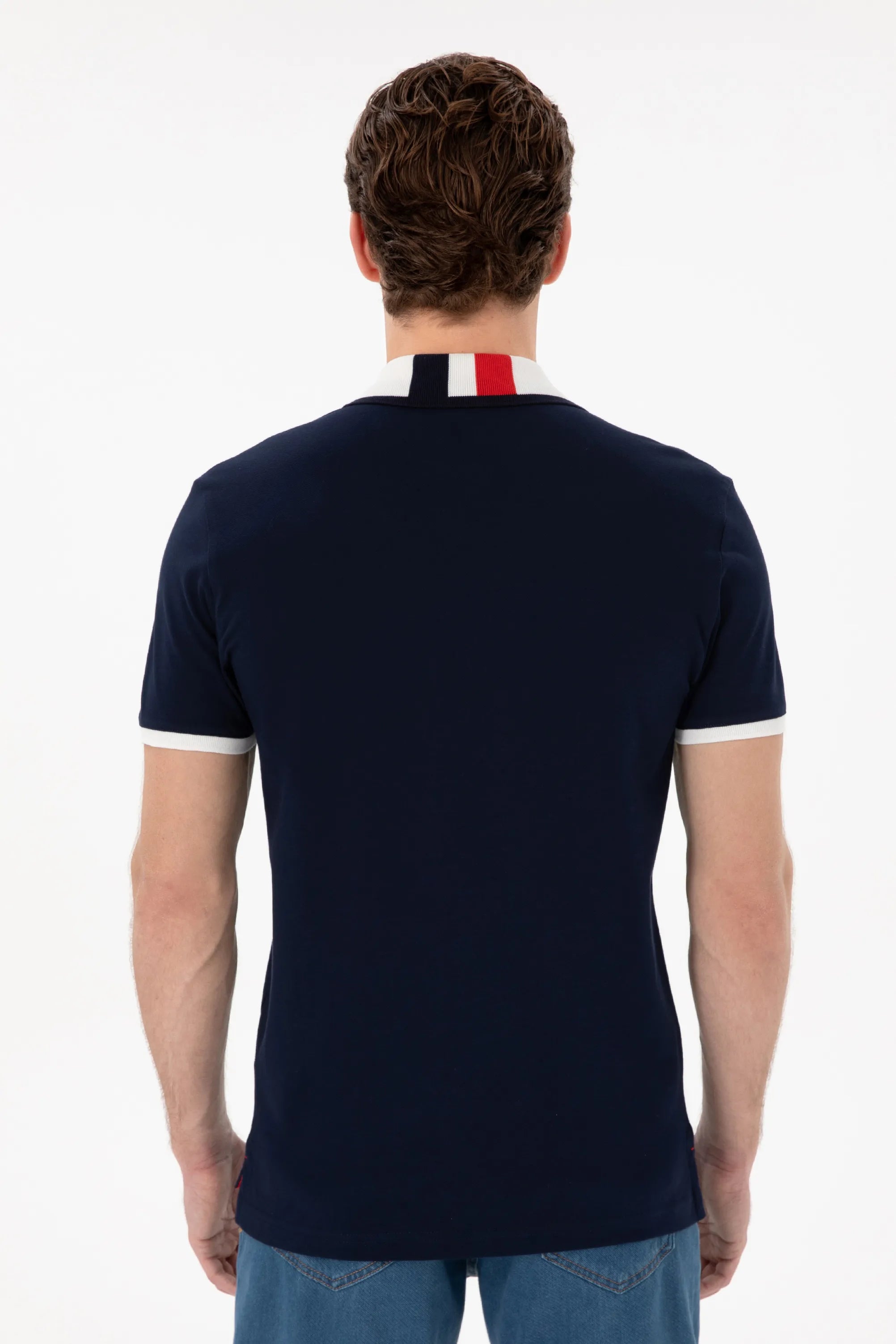 U.S. Polo Assn. Navy Blue Men Navy Blue Slim Fit Polo Shirt SKU: G081SZ0110 2084815_VR033 Image 05