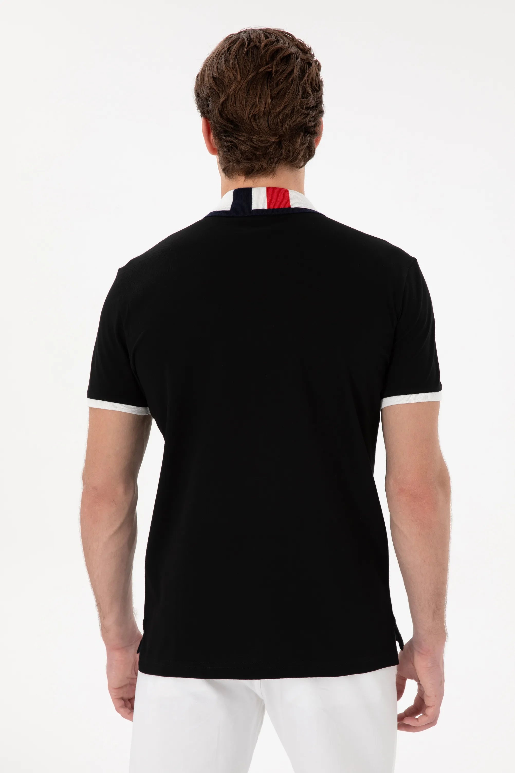 U.S. Polo Assn. Black Men Black Slim Fit Polo Shirt SKU: G081SZ0110 2084815_VR046 Image 05