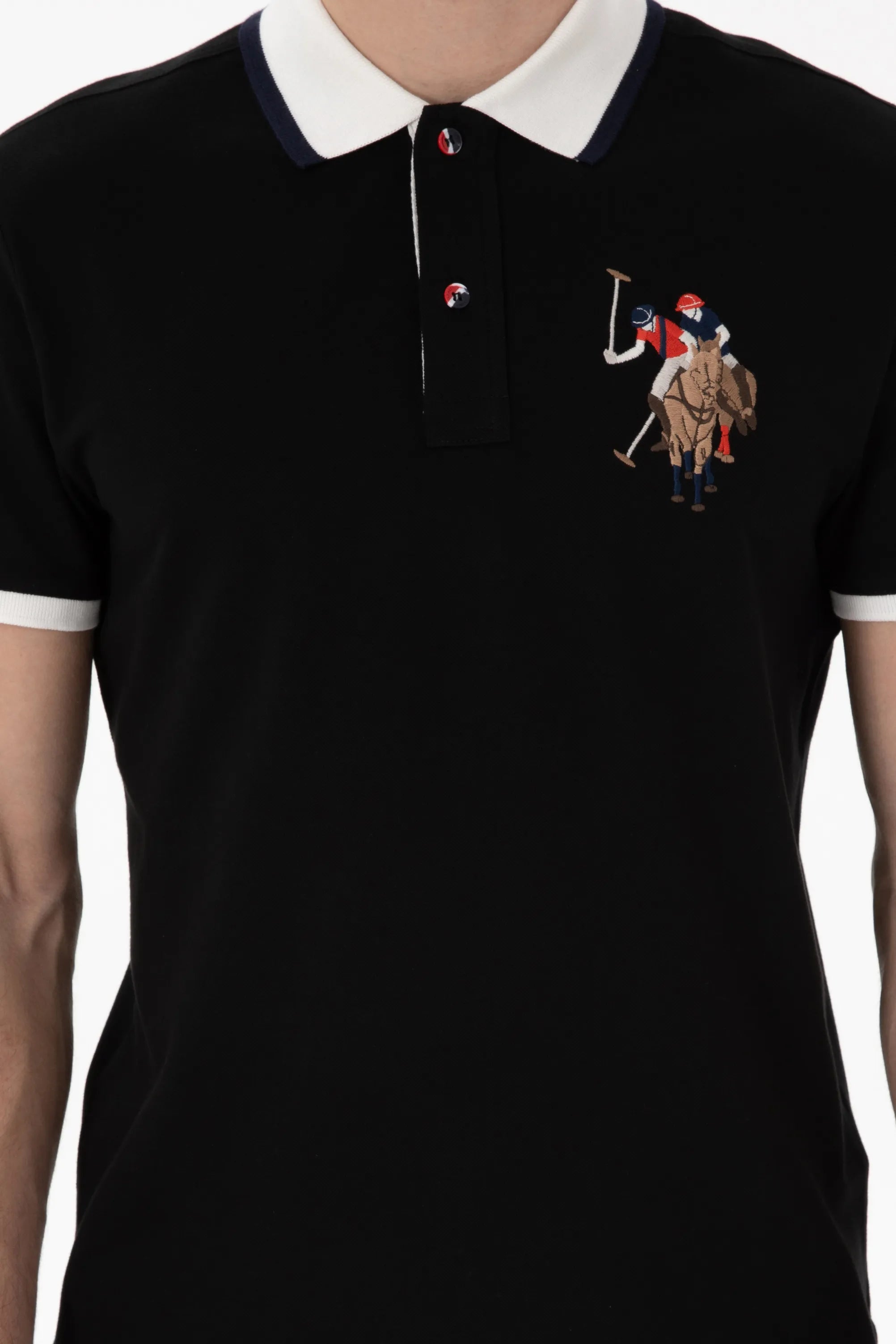 U.S. Polo Assn. Black Men Black Slim Fit Polo Shirt SKU: G081SZ0110 2084815_VR046 Image 06