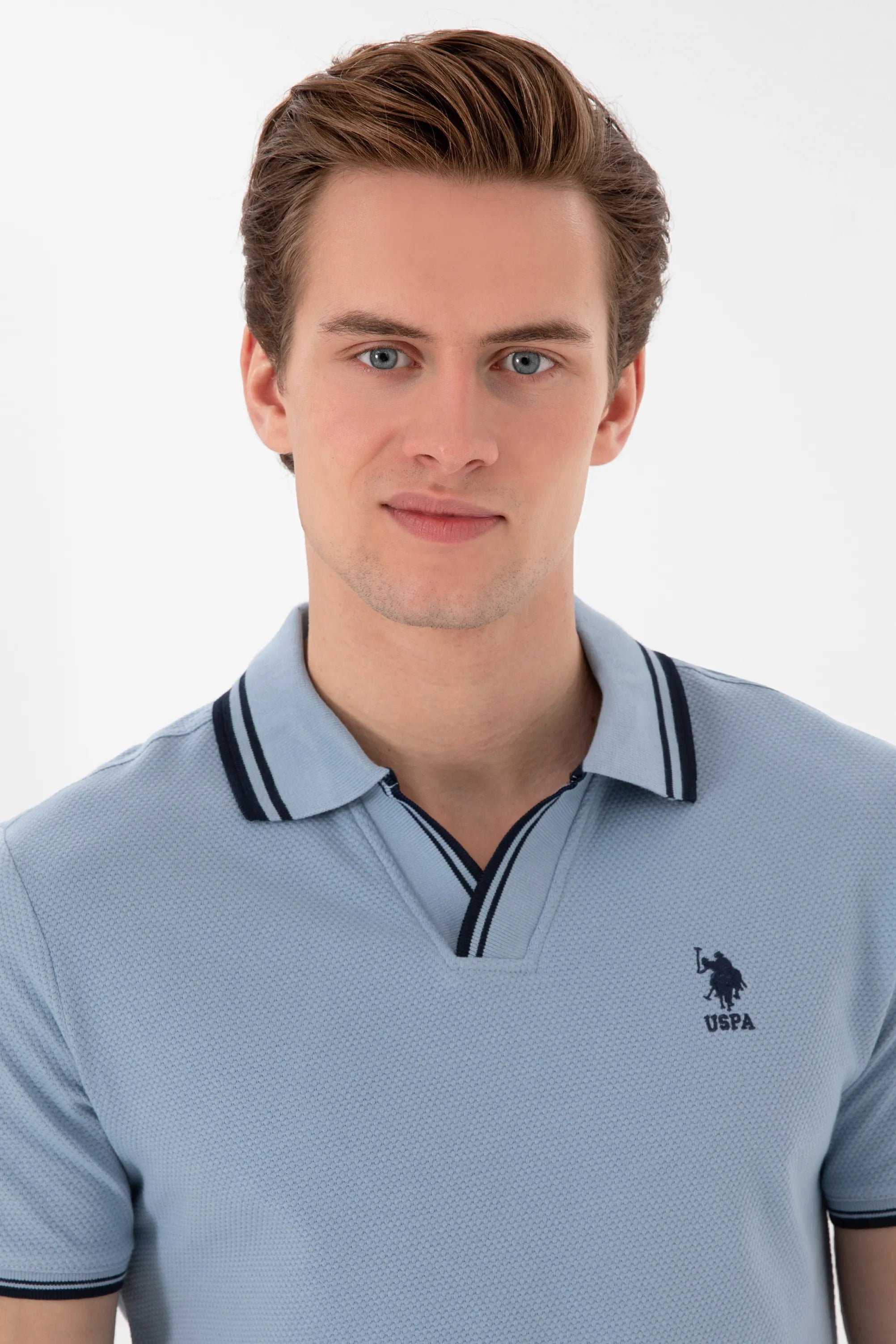 U.S. Polo Assn. Blue Men Blue Slim Fit Polo Shirt SKU: G081SZ0110 2085130_VR036 Image 02