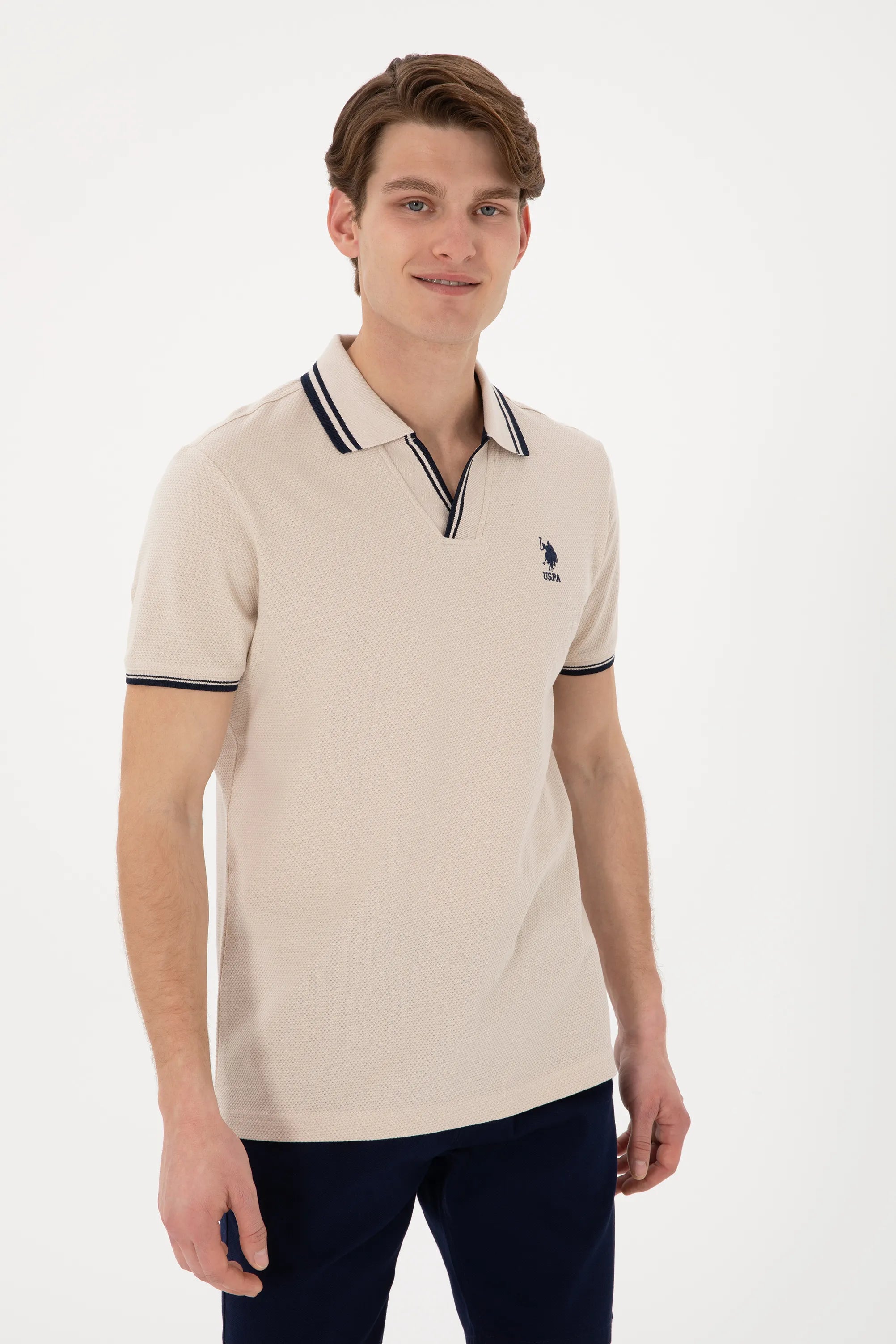 U.S. Polo Assn. Stone Men Stone Slim Fit Polo Shirt SKU: G081SZ0110 2085130_VR049 Image 03