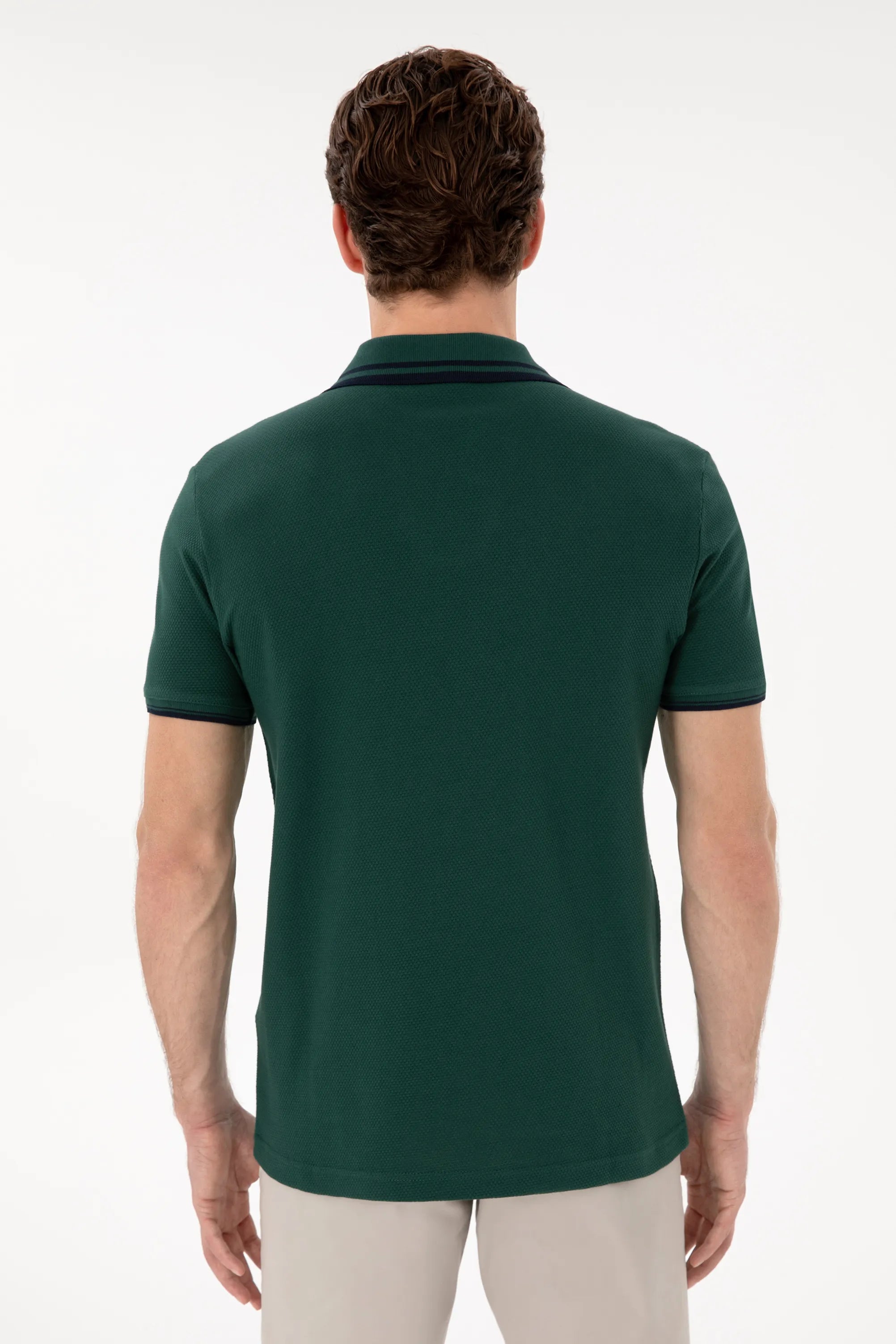 U.S. Polo Assn. Dark Green Men Dark Green Slim Fit Polo Shirt SKU: G081SZ0110 2085130_VR079 Image 05