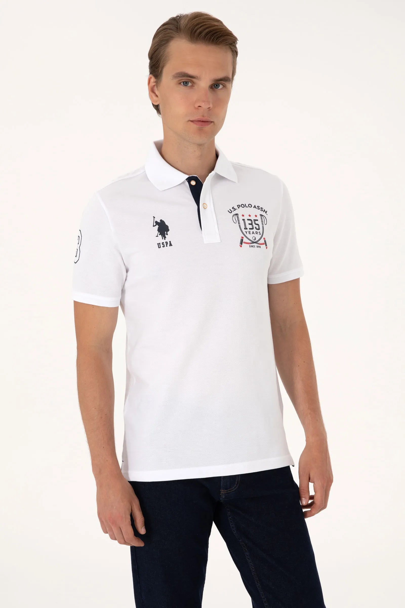 U.S. Polo Assn. White Men White Regular Fit Polo Shirt SKU: G081SZ0110 2103738_VR013 Image 01