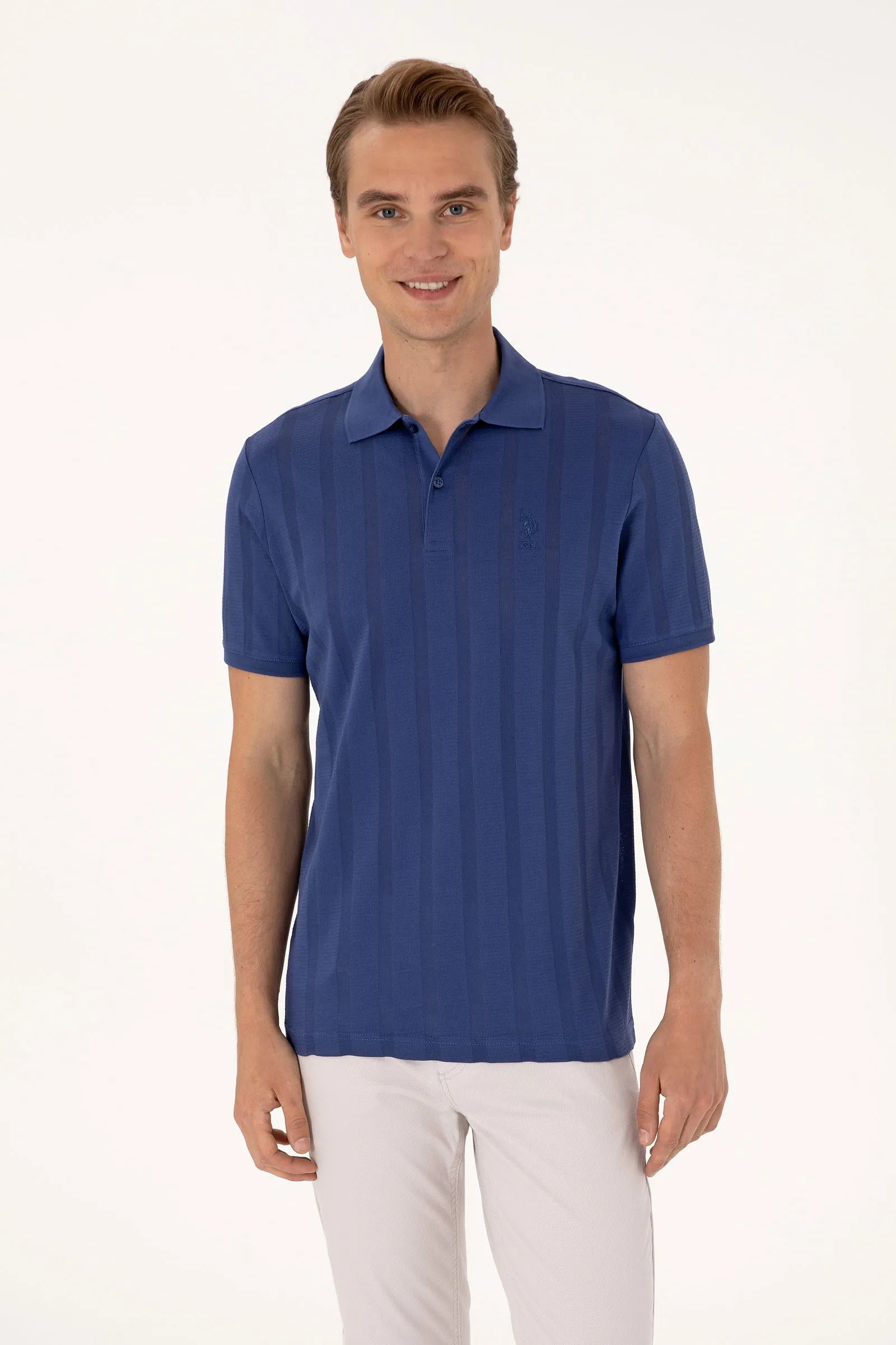 U.S. Polo Assn. Blue Men Light Navy Regular Fit Polo Shirt SKU: G081SZ0110 2105068_VR059 Image 01