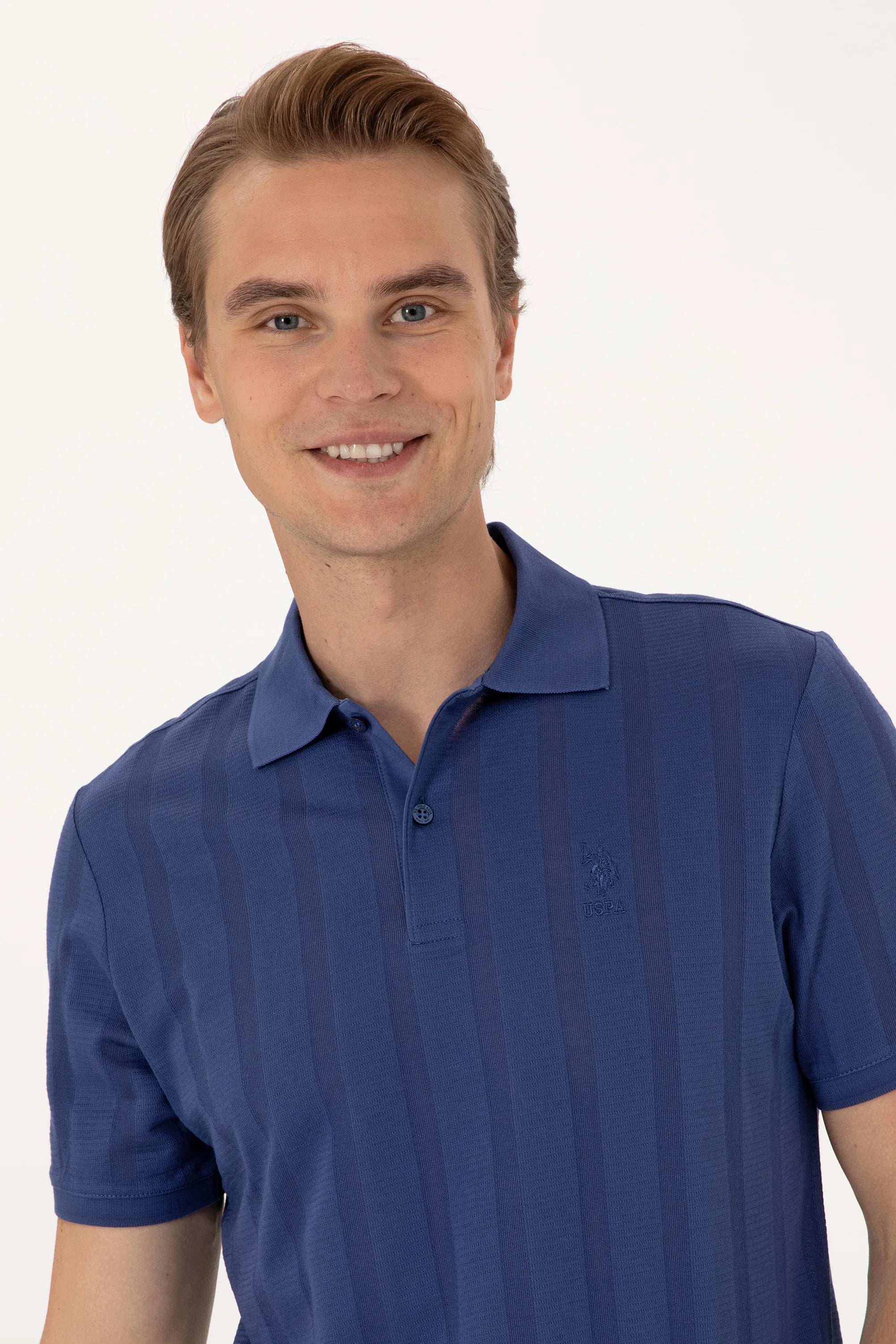 U.S. Polo Assn. Blue Men Light Navy Regular Fit Polo Shirt SKU: G081SZ0110 2105068_VR059 Image 02