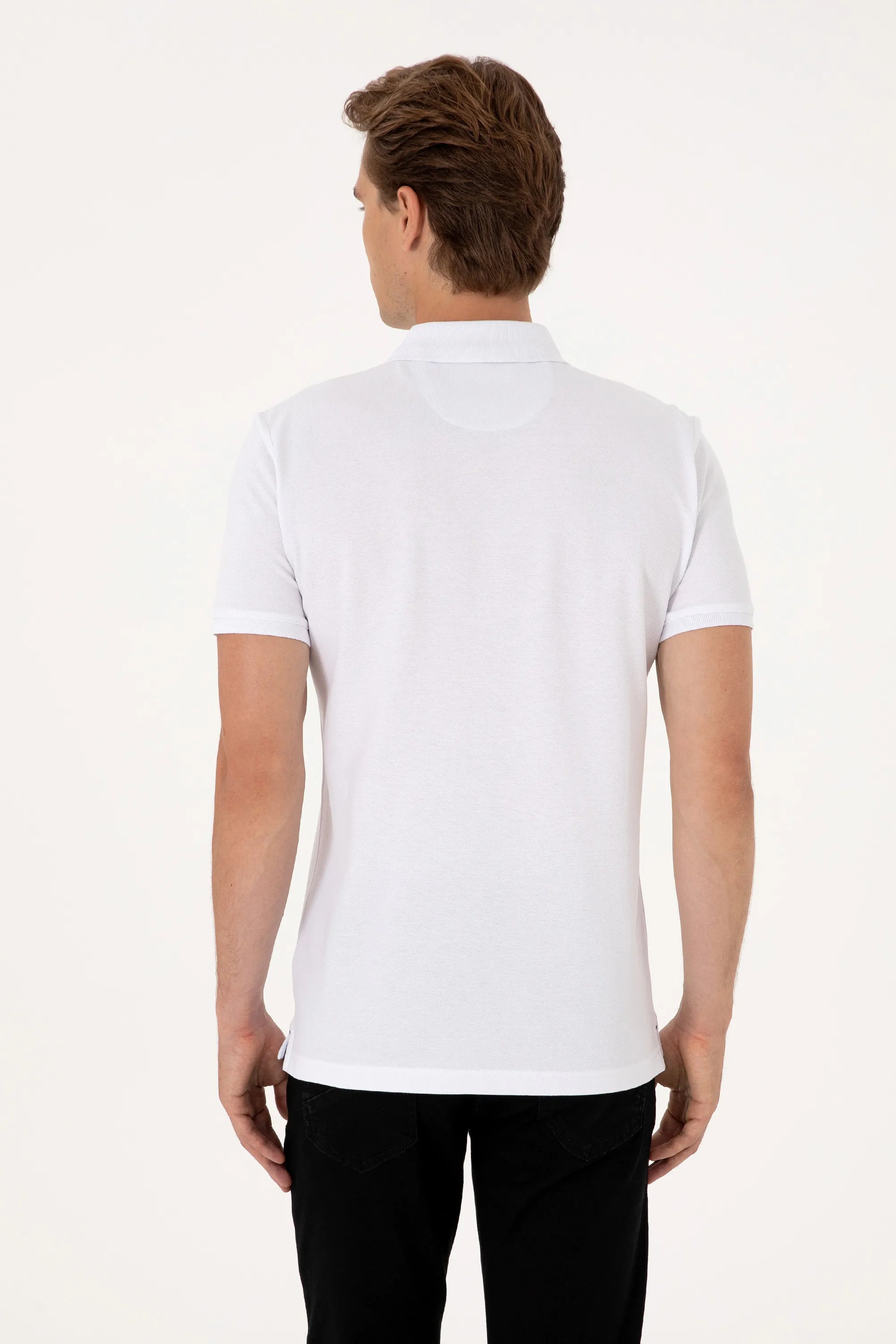 U.S. Polo Assn. White Men White Slim Fit Polo Shirt SKU: G081SZ0110 2252503_VR013 Image 05