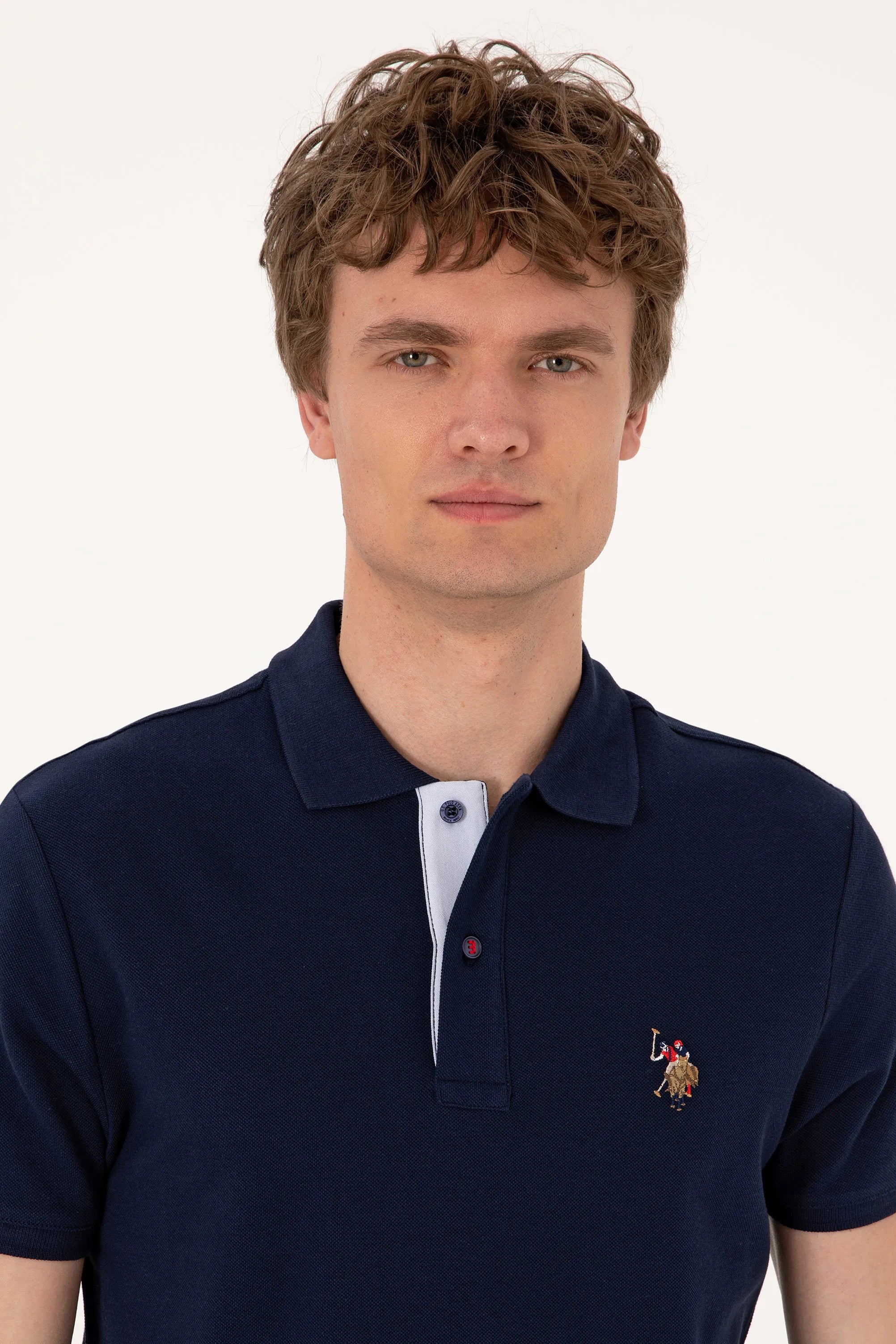 U.S. Polo Assn. Navy Blue Men Navy Blue Slim Fit Polo Shirt SKU: G081SZ0110 2252503_VR033 Image 02