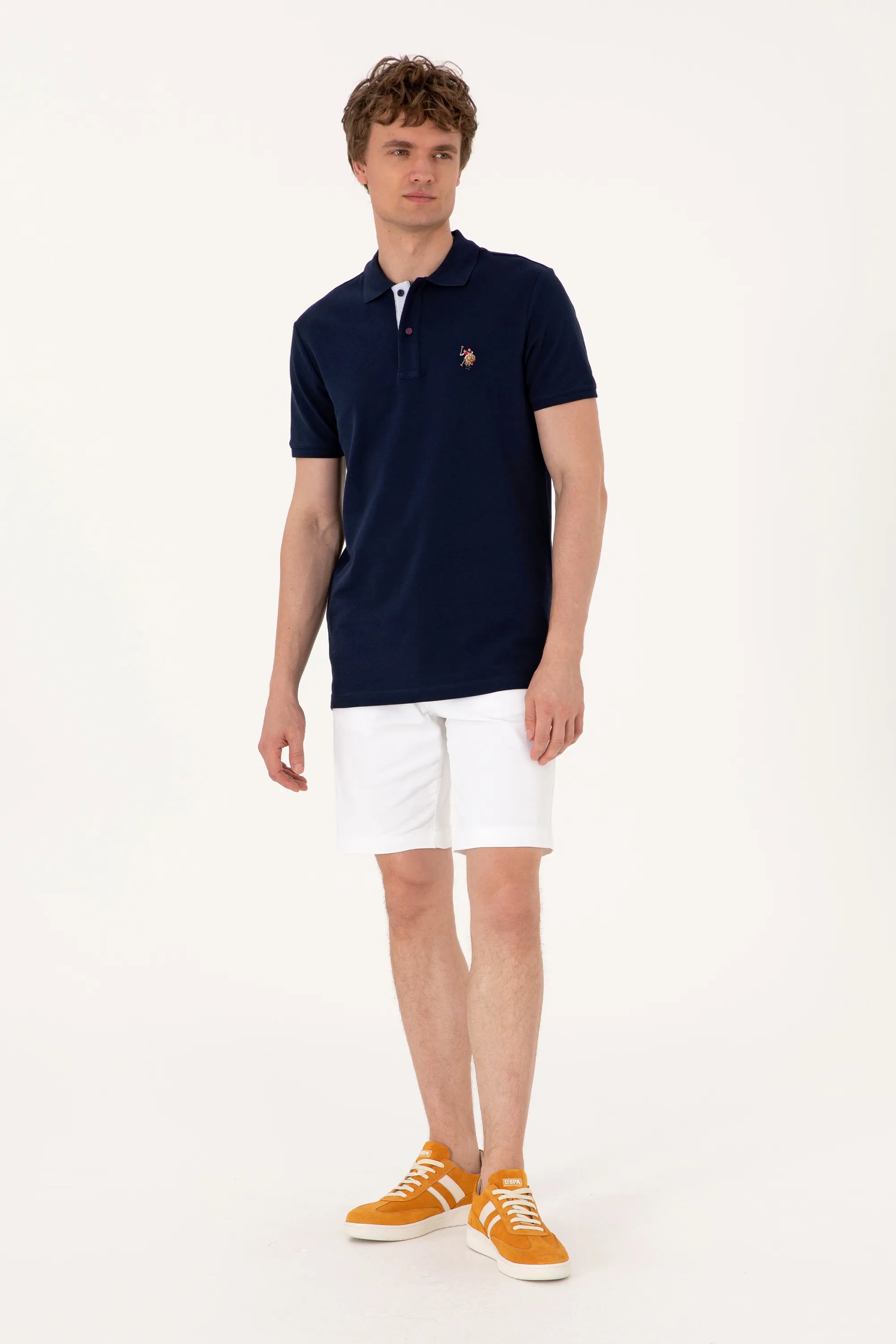 U.S. Polo Assn. Navy Blue Men Navy Blue Slim Fit Polo Shirt SKU: G081SZ0110 2252503_VR033 Image 04