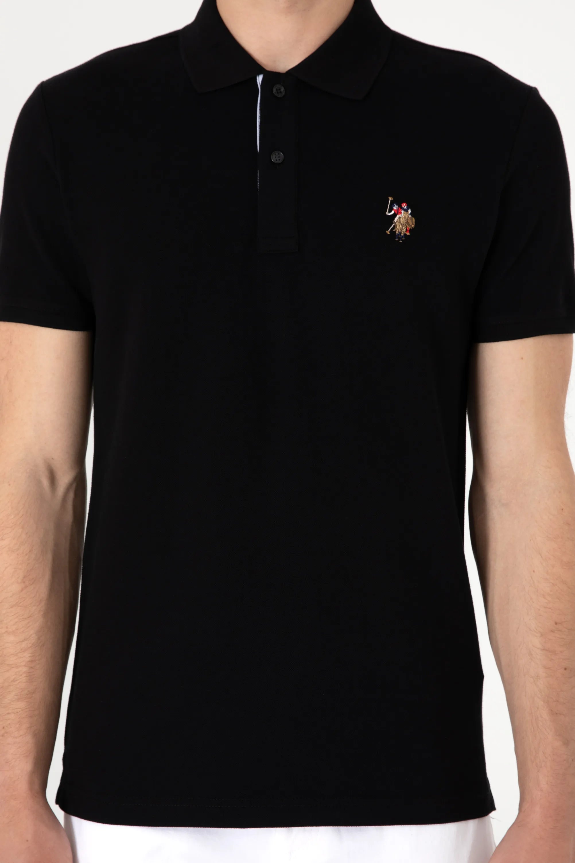 U.S. Polo Assn. Black Men Black Slim Fit Polo Shirt SKU: G081SZ0110 2252503_VR046 Image 06