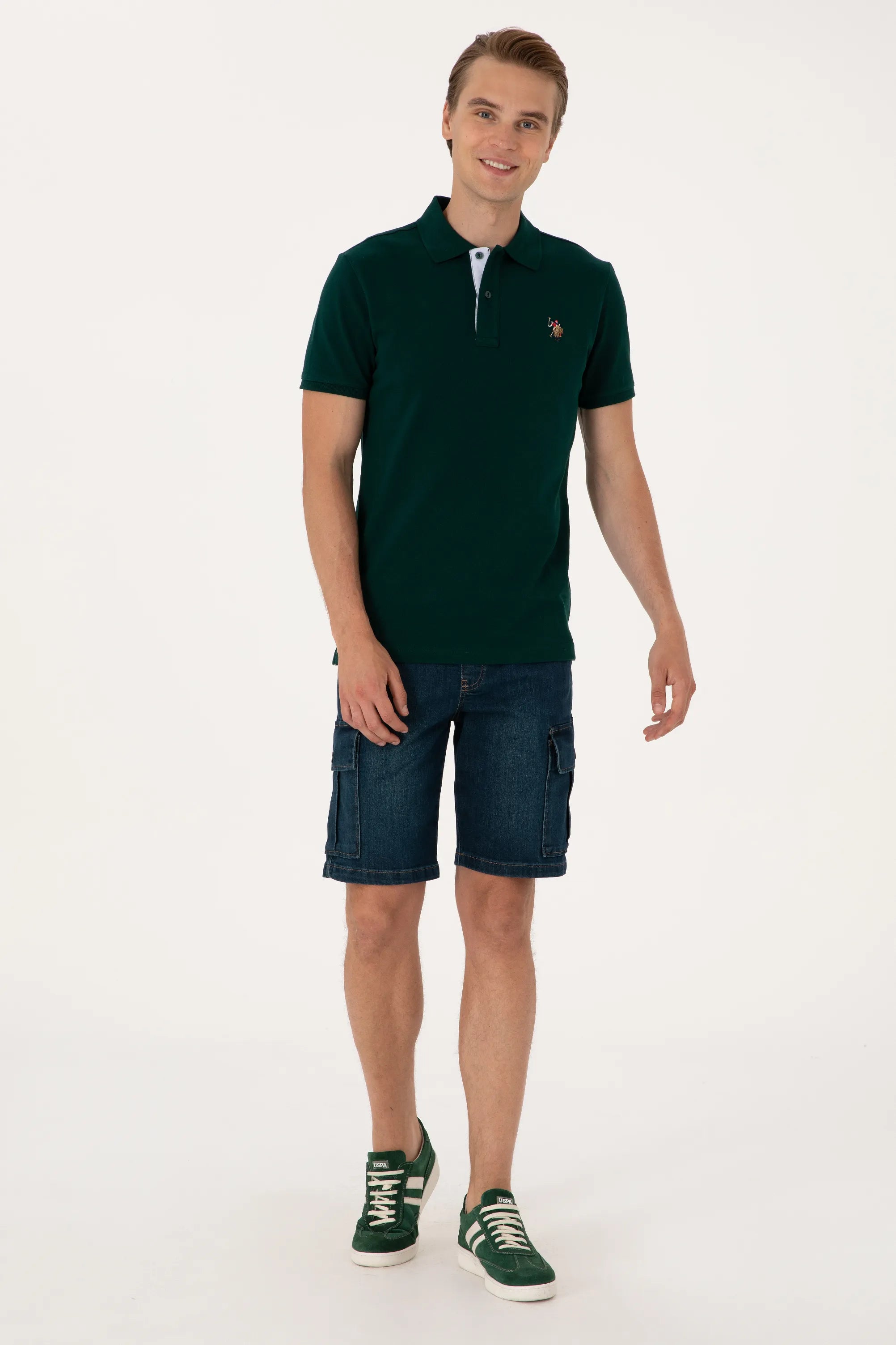 U.S. Polo Assn. Dark Green Men Dark Green Slim Fit Polo Shirt SKU: G081SZ0110 2252503_VR079 Image 04