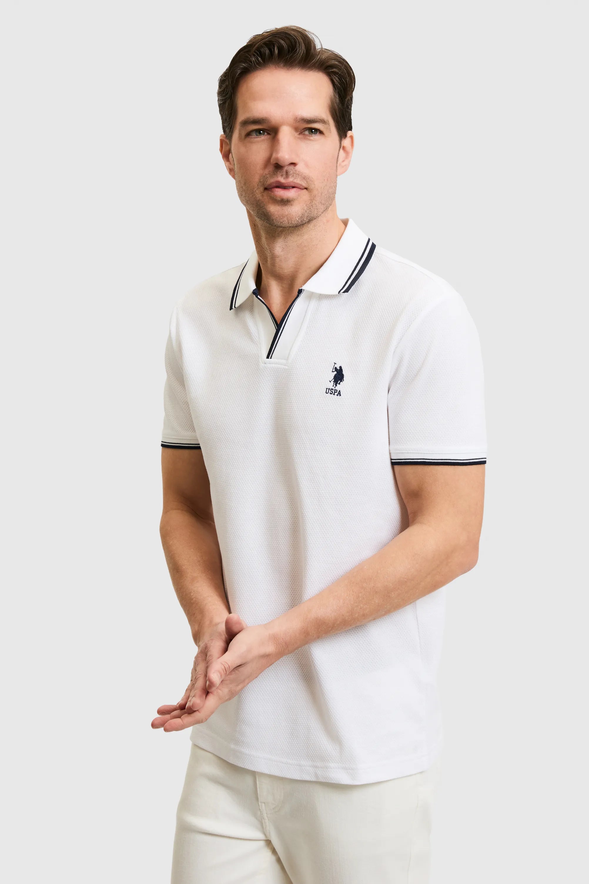 U.S. Polo Assn. White Men White Polo Shirt SKU: G081SZ0110 PU-8893_VR013 Image 03