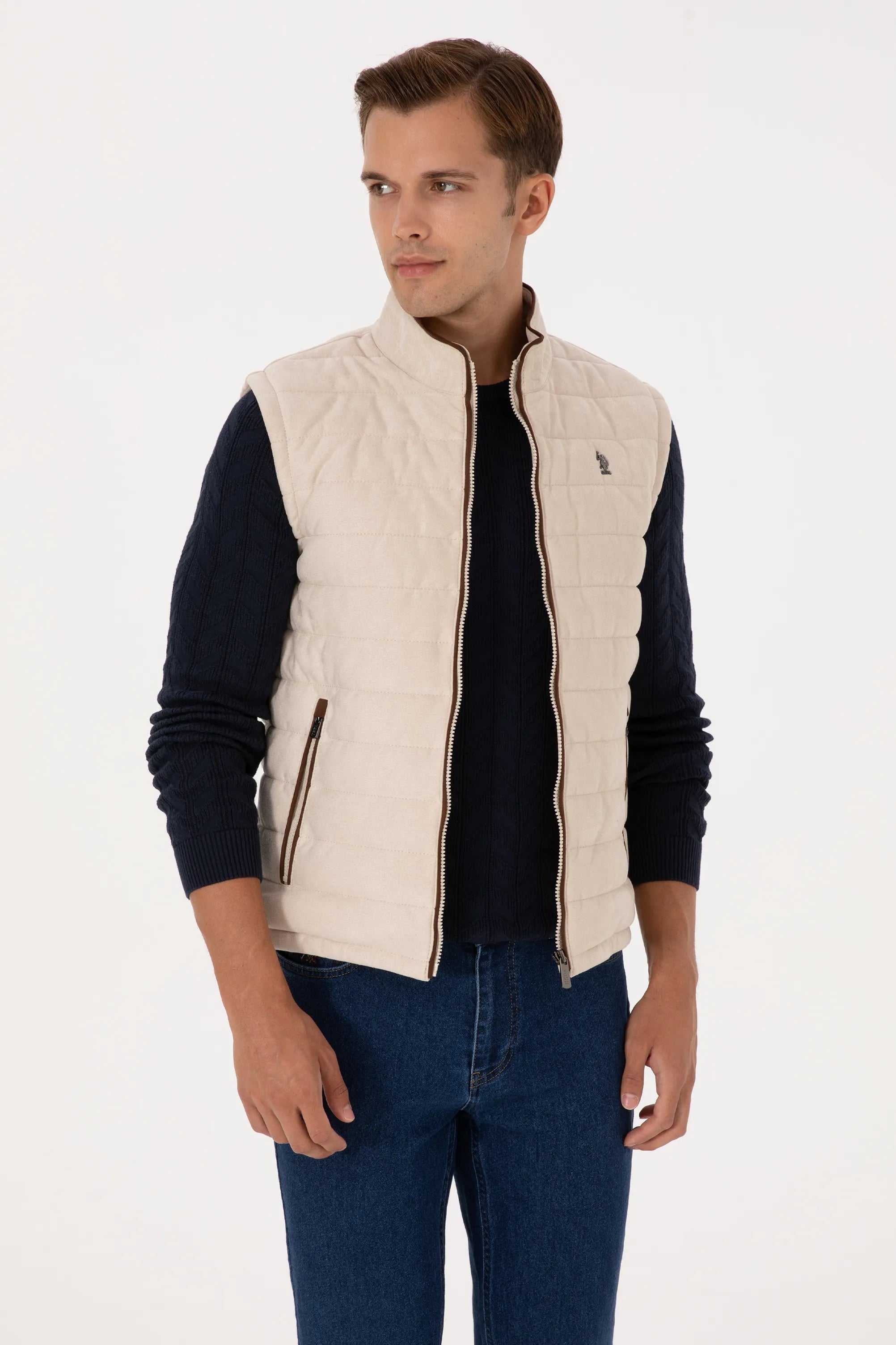 U.S. Polo Assn._Ecru_Ecru Leather Jacket_G081SZ0350 P25053_VR019_03