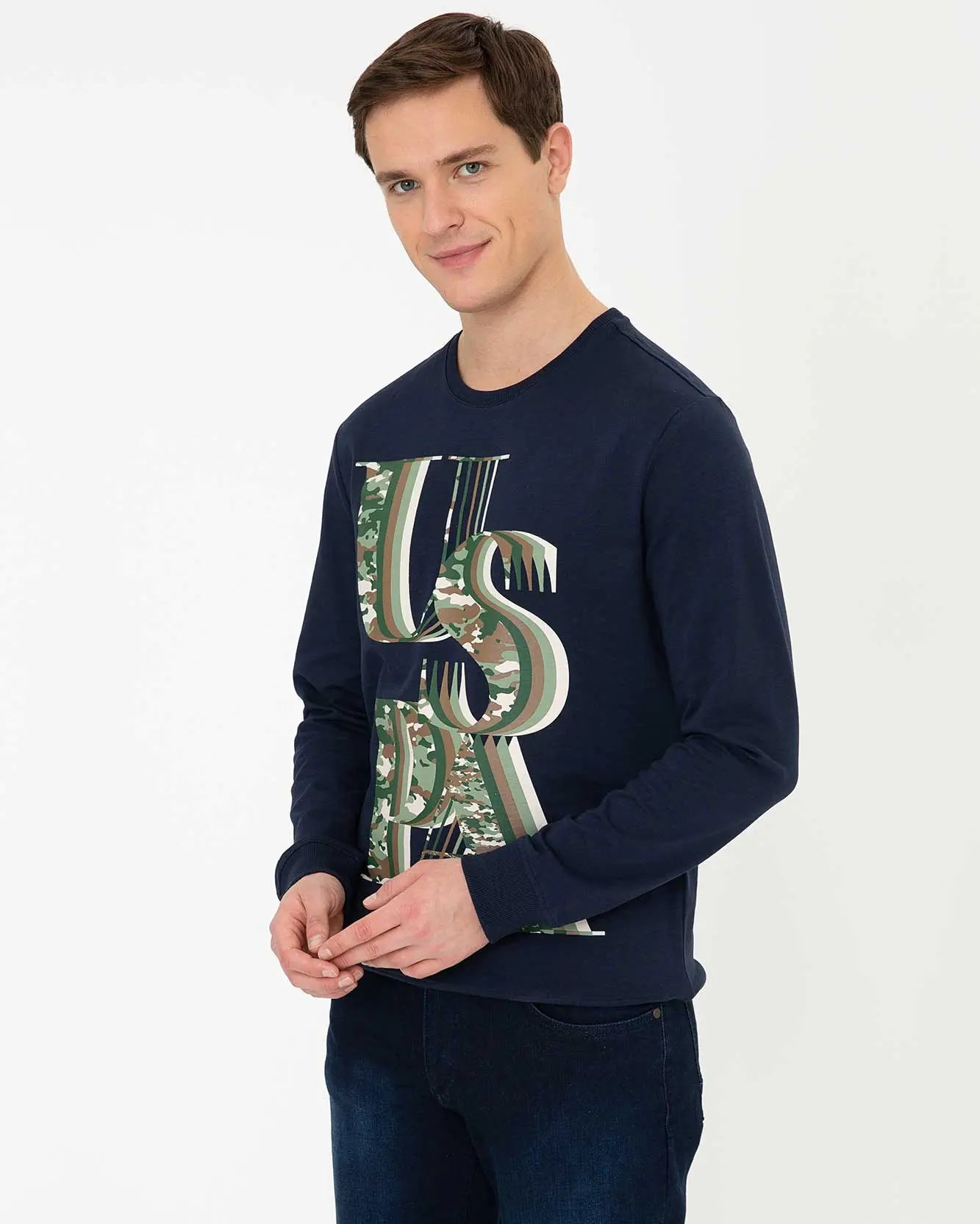 Dark Blue Sweat Shirt - BEVAVA