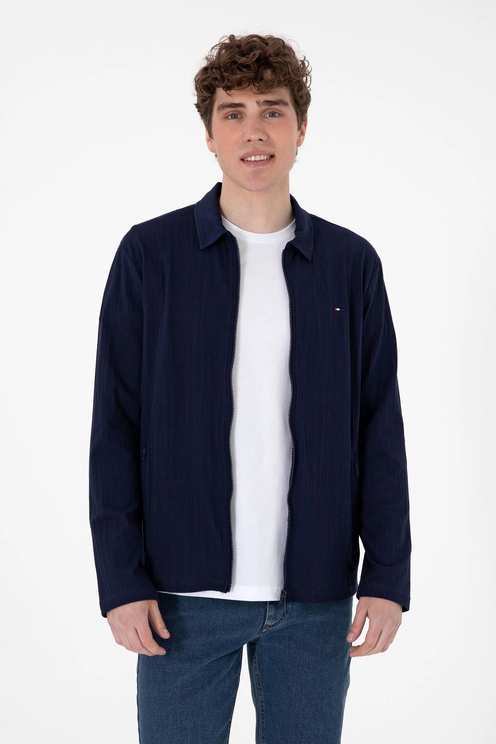 U.S. Polo Assn. Navy Blue Men Navy Blue Knitting Cardigan SKU: G081SZ0820 2103996_VR033 Image 01
