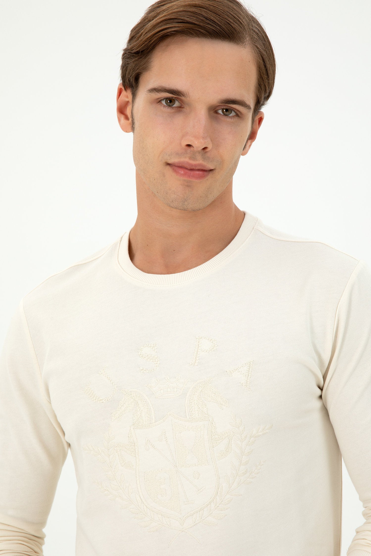 Beige Round Neck Pullover_G081SZ0820 1945650_VR071_02