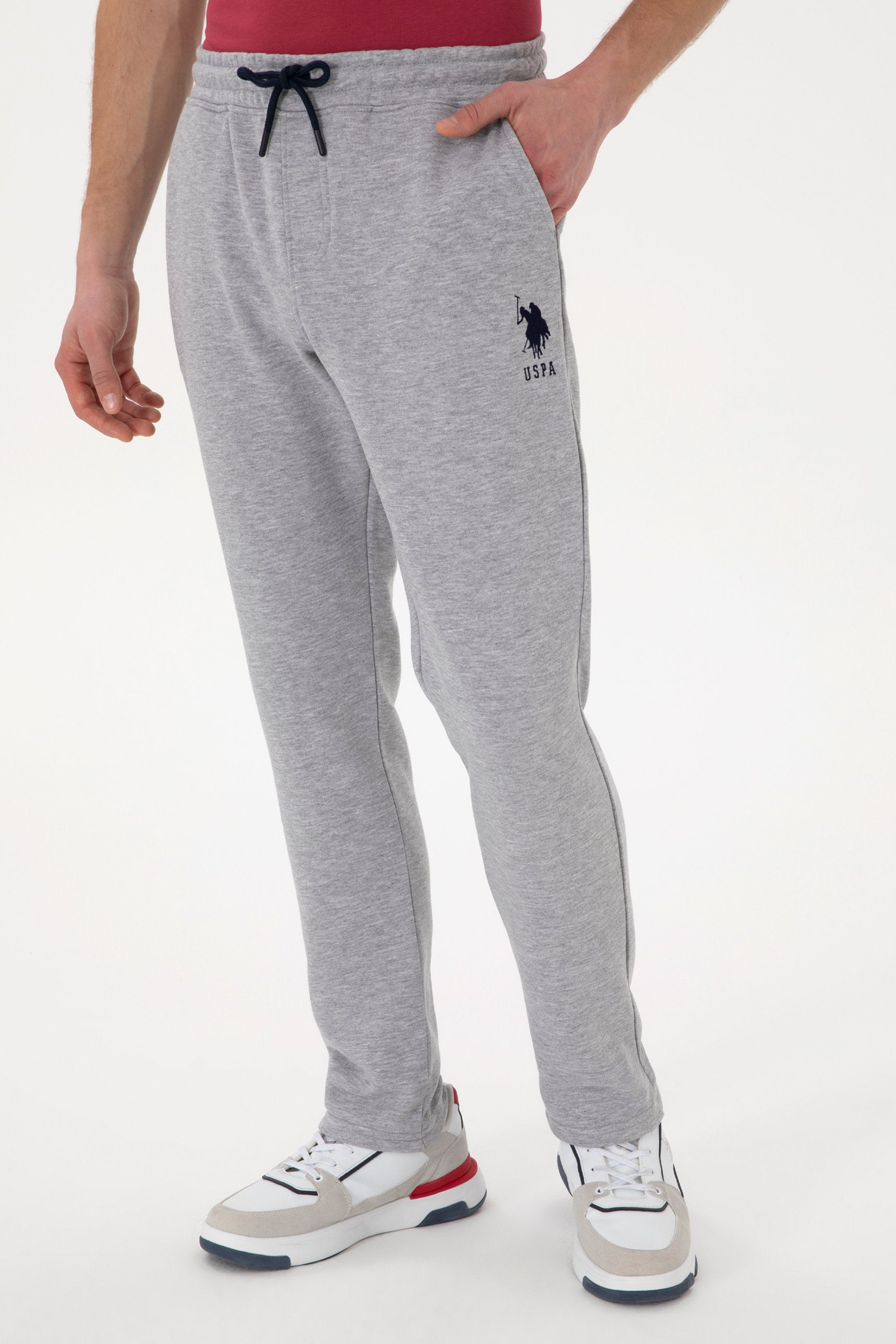 U.S. Polo Assn._Grey Melange Knitting Trouser_G081SZ0OP0 2084678_VR086_02