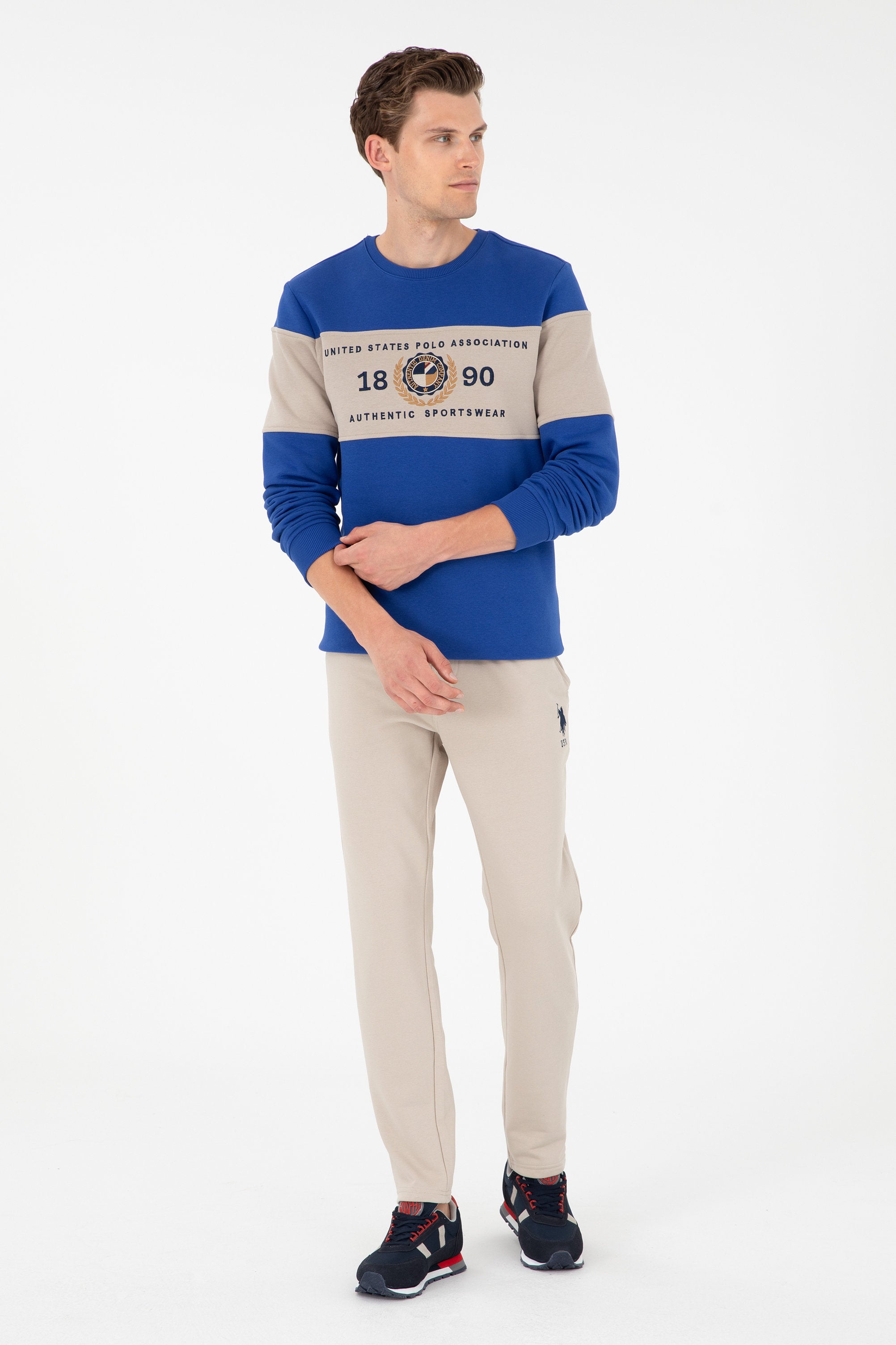 Beige Pullover with Collar Zipper_G081SZ0OP0 1926913_VR049_03