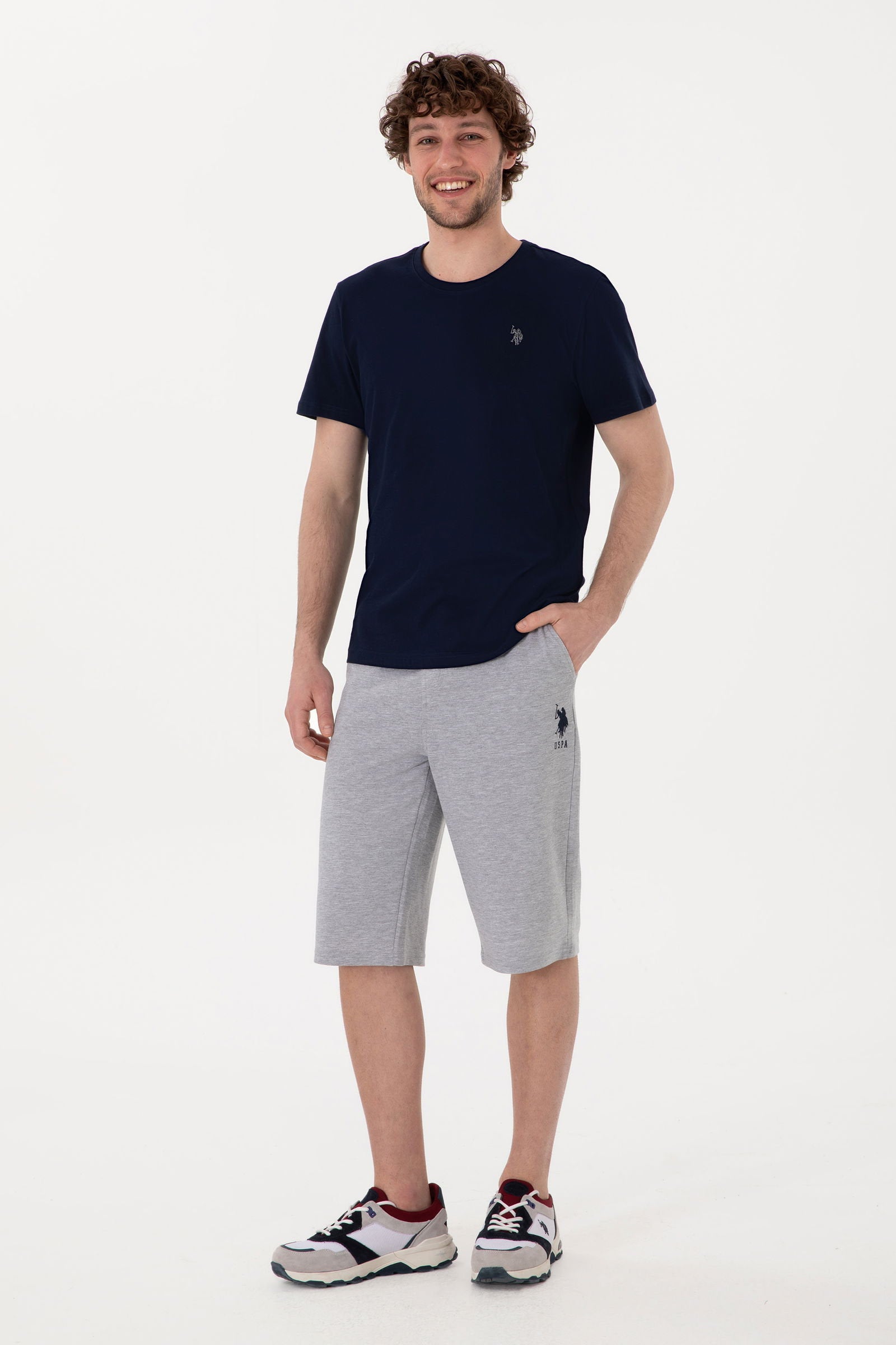 U.S. Polo Assn._Grey Melange Knitting Short_G081SZ0OS0 2084662_VR086_01