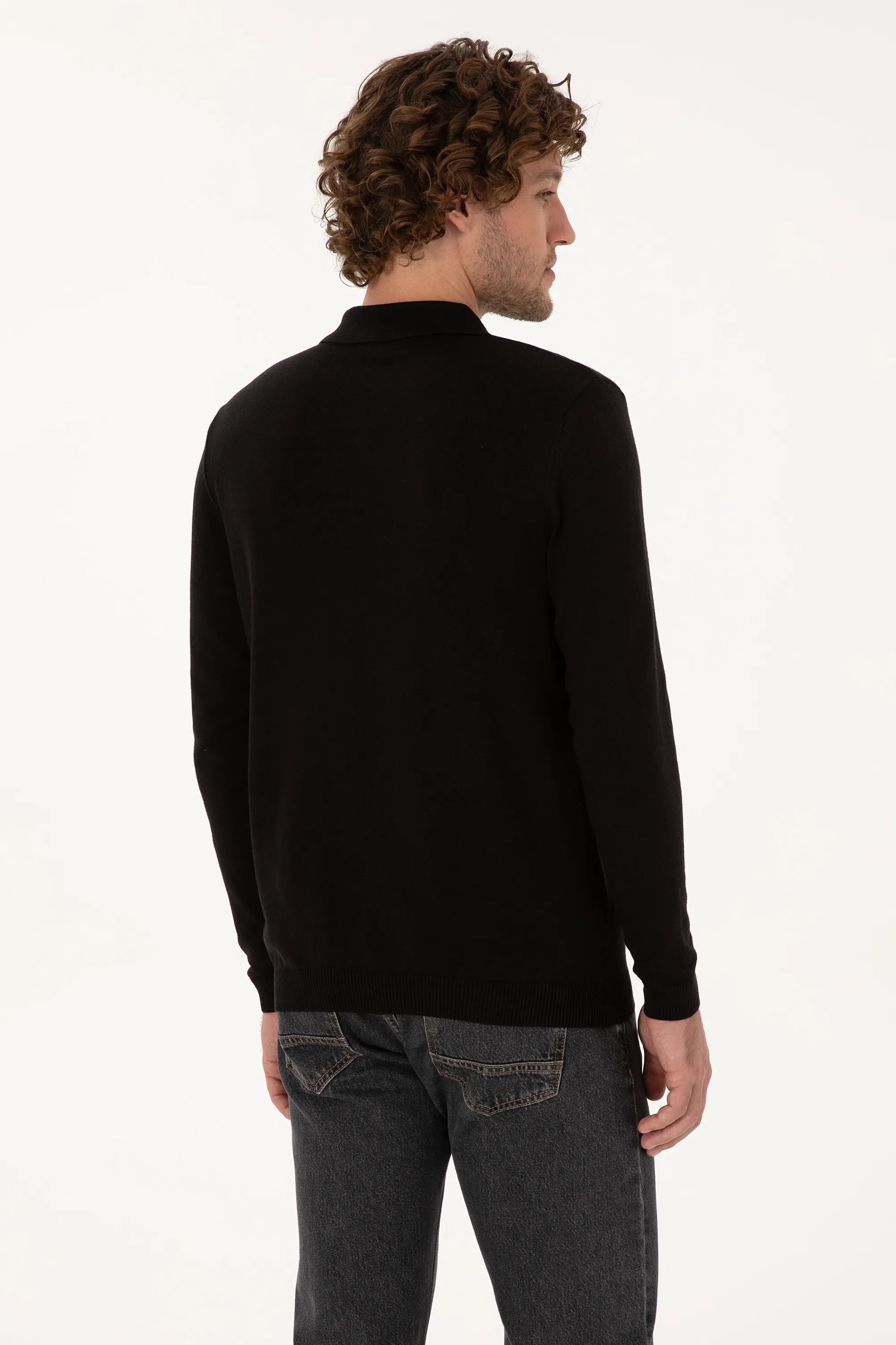 U.S. Polo Assn._Black_Black Long Sleeve Polo Shirt_G081SZ0TK0 2227111_VR046_05