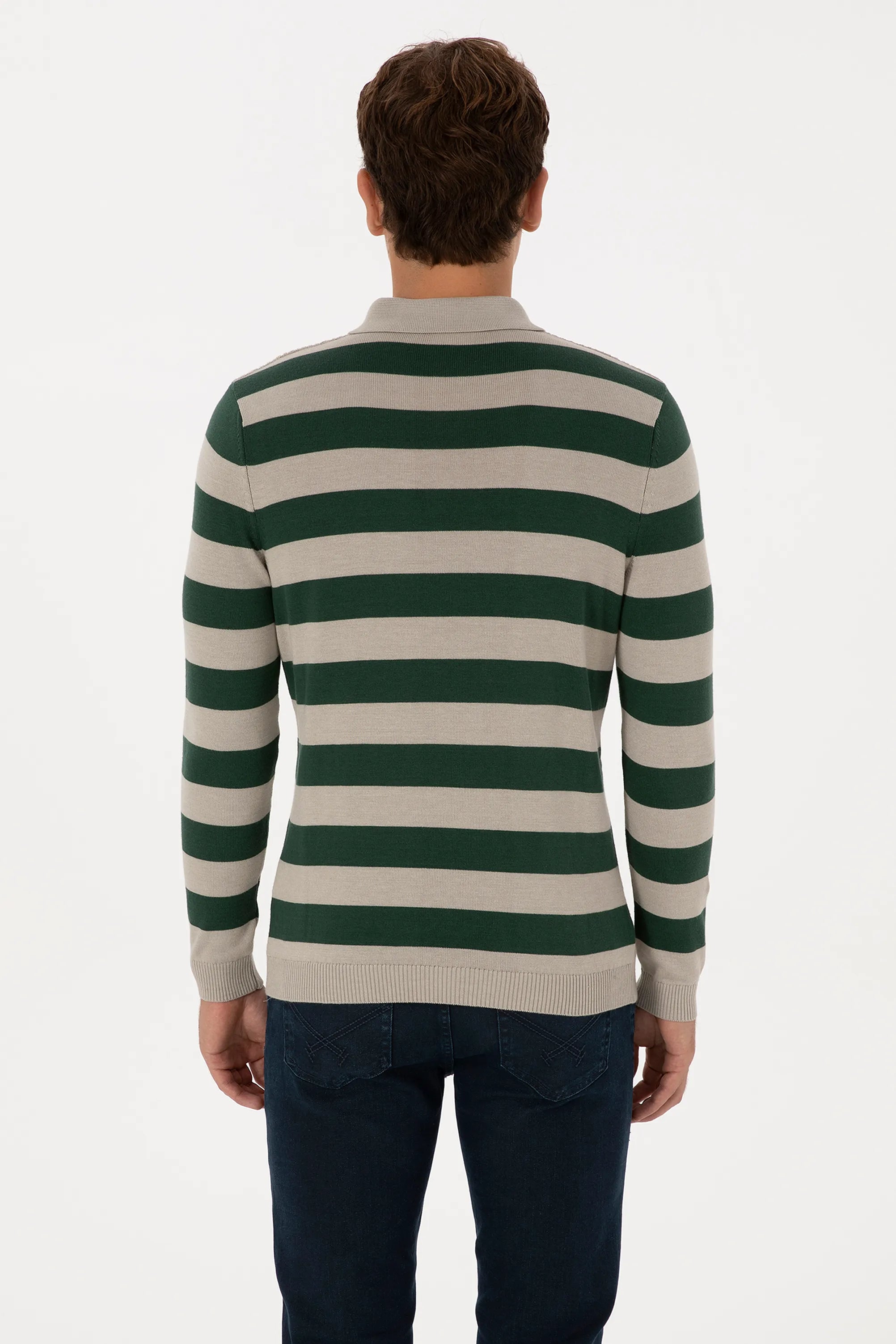 U.S. Polo Assn._Stone Melange_Stone Melange Long Sleeve Polo Shirt_G081SZ0TK0 2234983_VR225_05