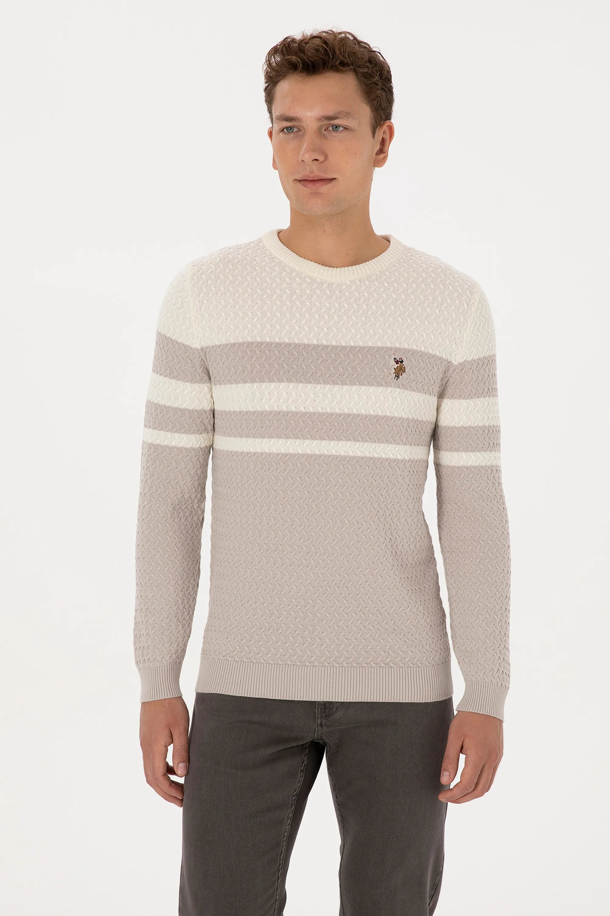 U.S. Polo Assn._Stone_Stone Knitting Jumper_G081SZ0TK0 2235801_VR049_03