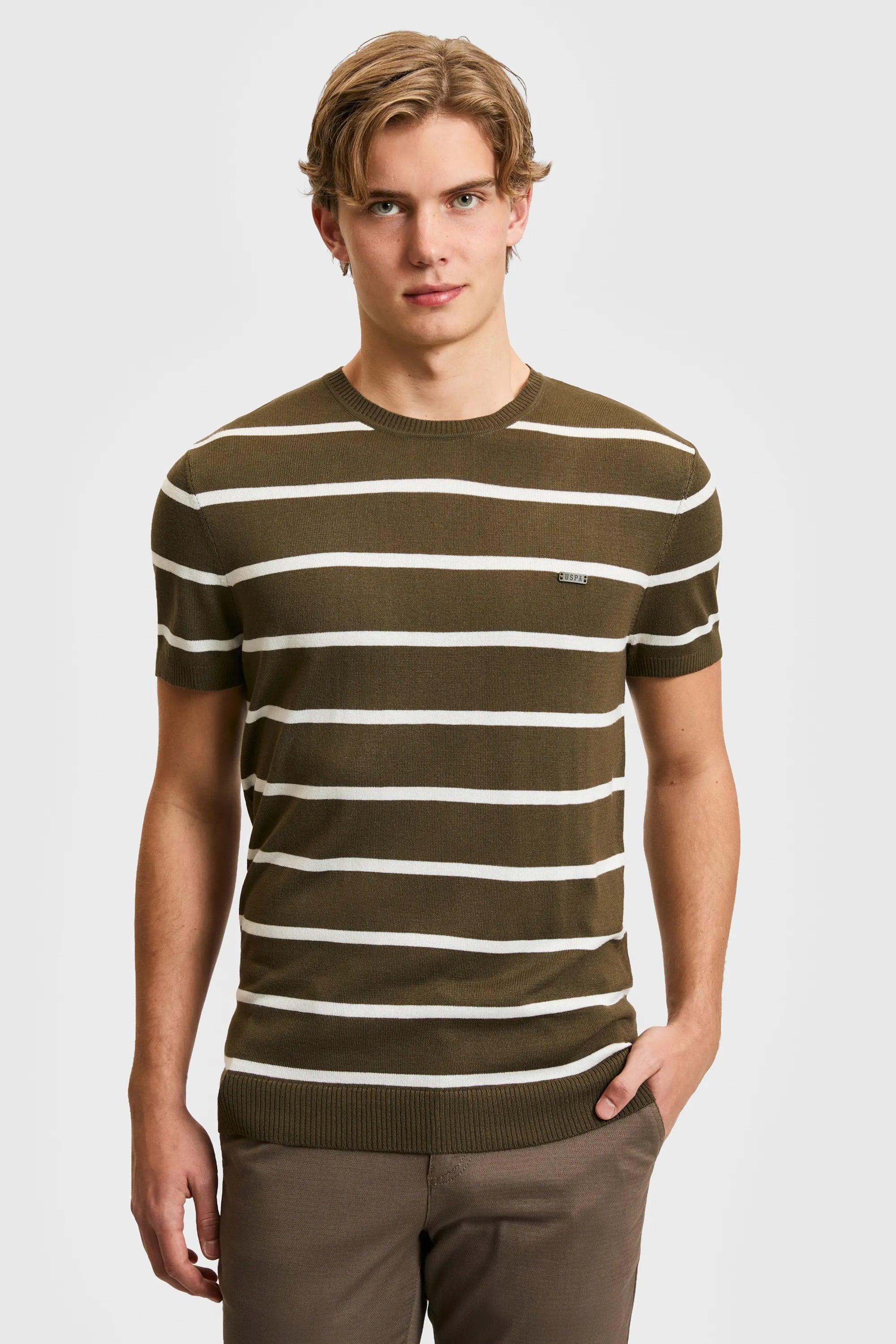 U.S. Polo Assn. Dark Khaki Men Dark Khaki Knitting Jumper SKU: G081SZ0TK0 PU-9409_VR111 Image 03