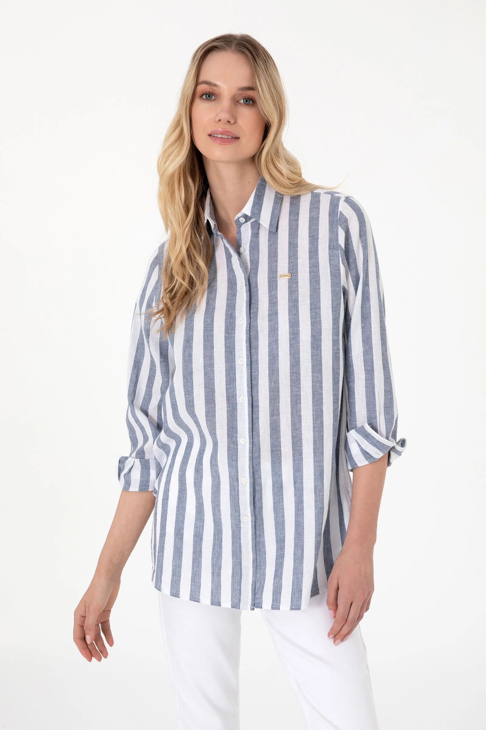 U.S. Polo Assn. Navy Blue Women Navy Blue Shirt Long Sleeve SKU: G082GL0040 2099491_VR033 Image 01