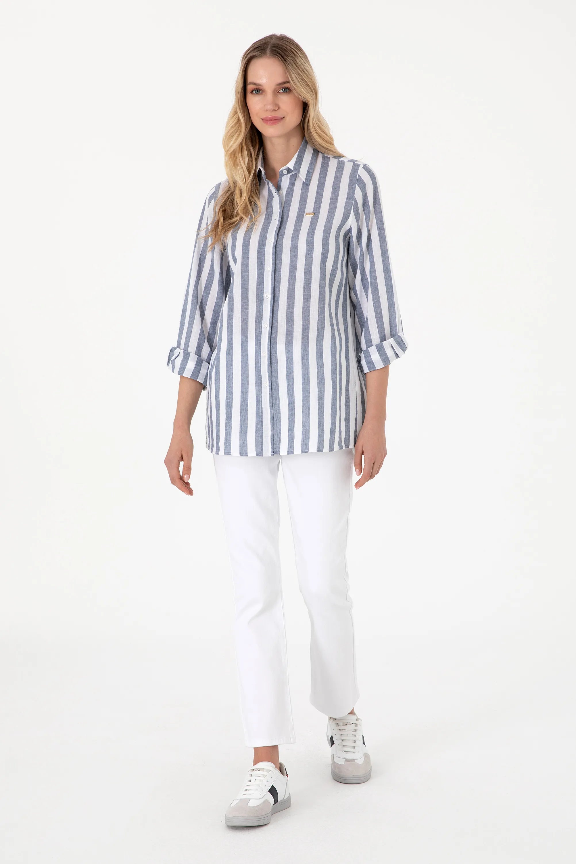 U.S. Polo Assn. Navy Blue Women Navy Blue Shirt Long Sleeve SKU: G082GL0040 2099491_VR033 Image 04