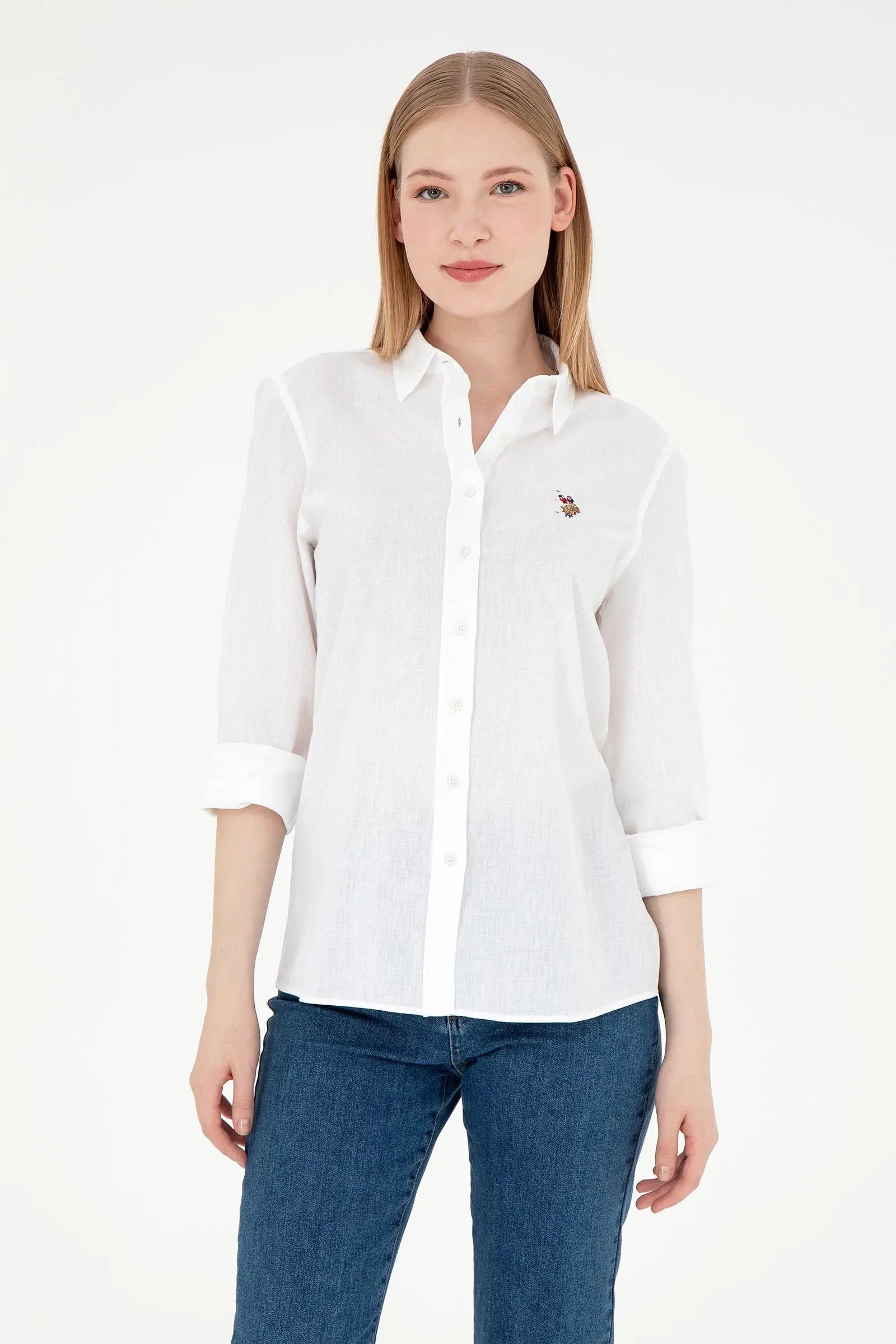 U.S. Polo Assn._White Shirt Long Sleeve_G082SZ0040 2087045_VR013_01