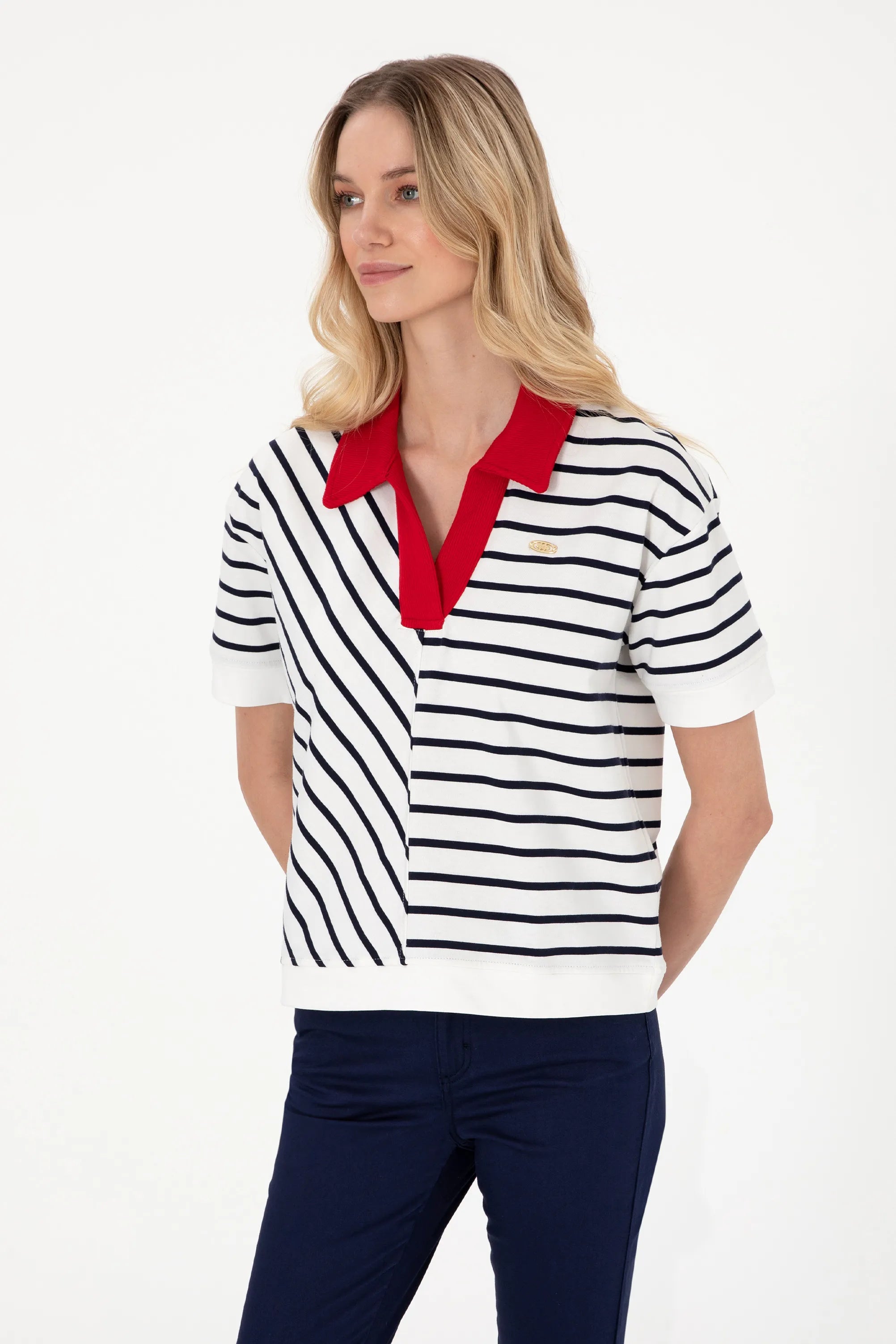 U.S. Polo Assn. Navy Blue Women Navy Blue Polo Shirt SKU: G082SZ0110 2104620_VR033 Image 03