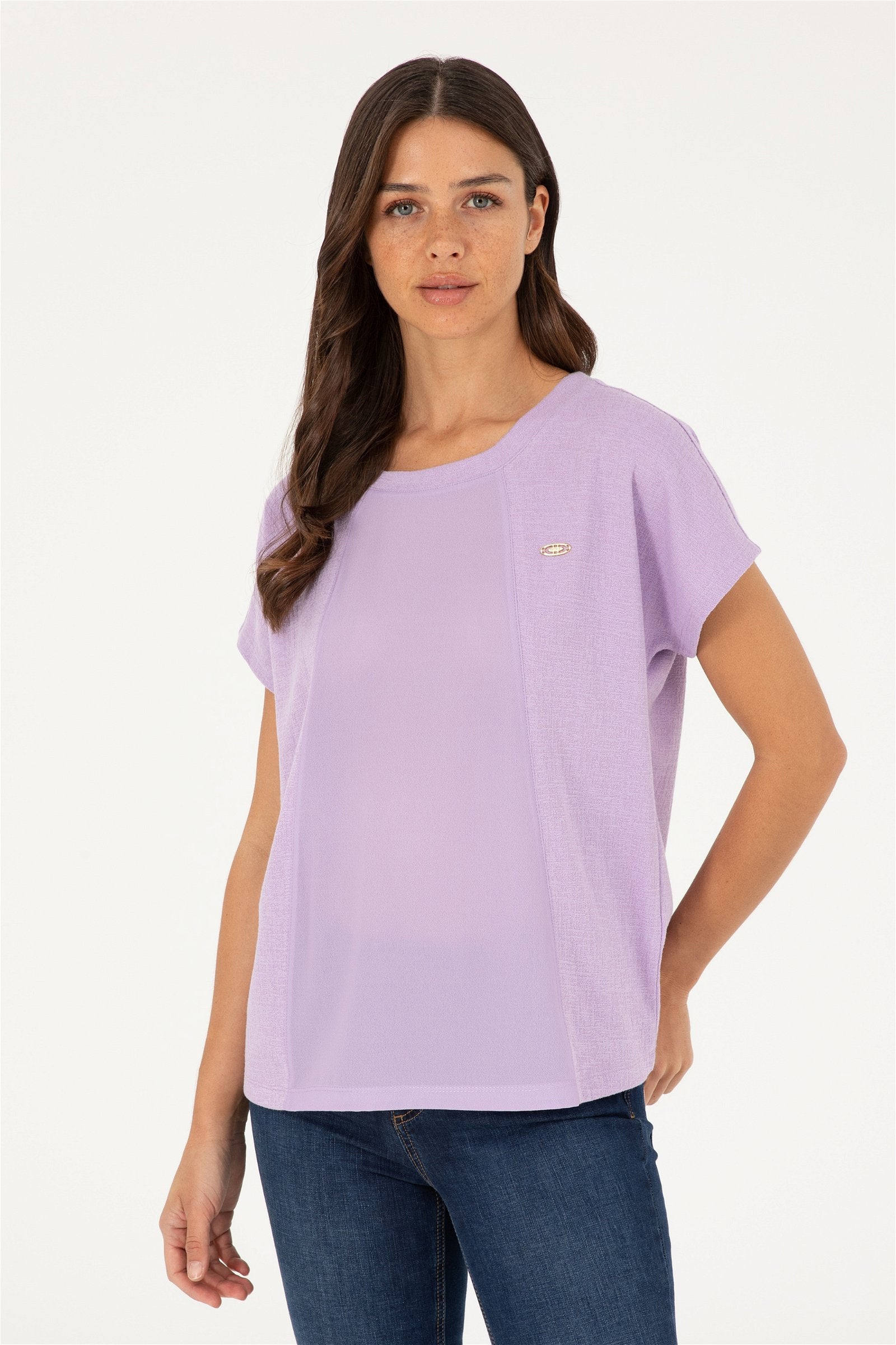 Purple Round Neck T-Shirt_G082SZ0110 1826509_VR034_01