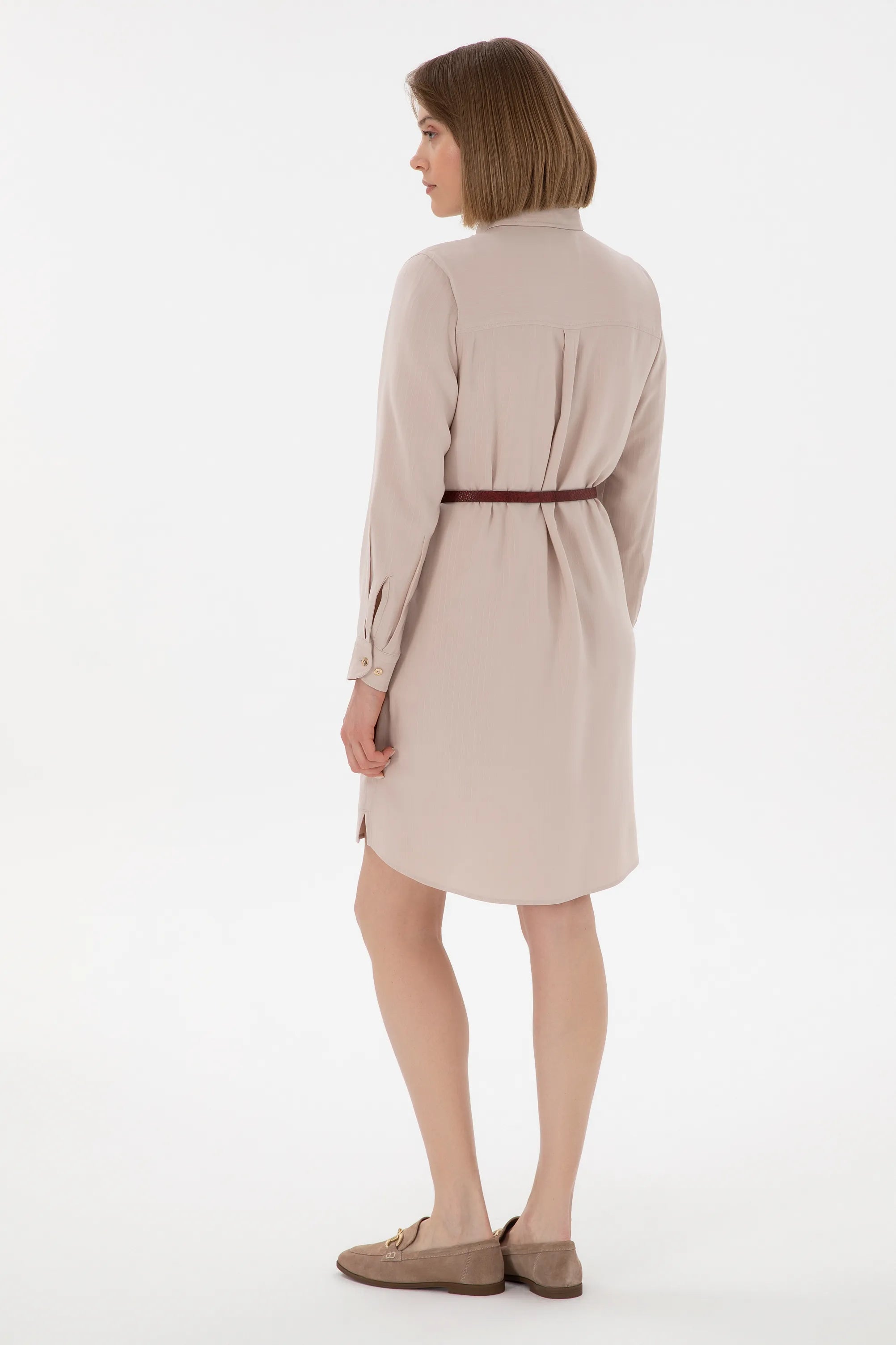 U.S. Polo Assn. Beige Women Beige Woven Dress SKU: G082SZ0320 2119558_VR085 Image 04