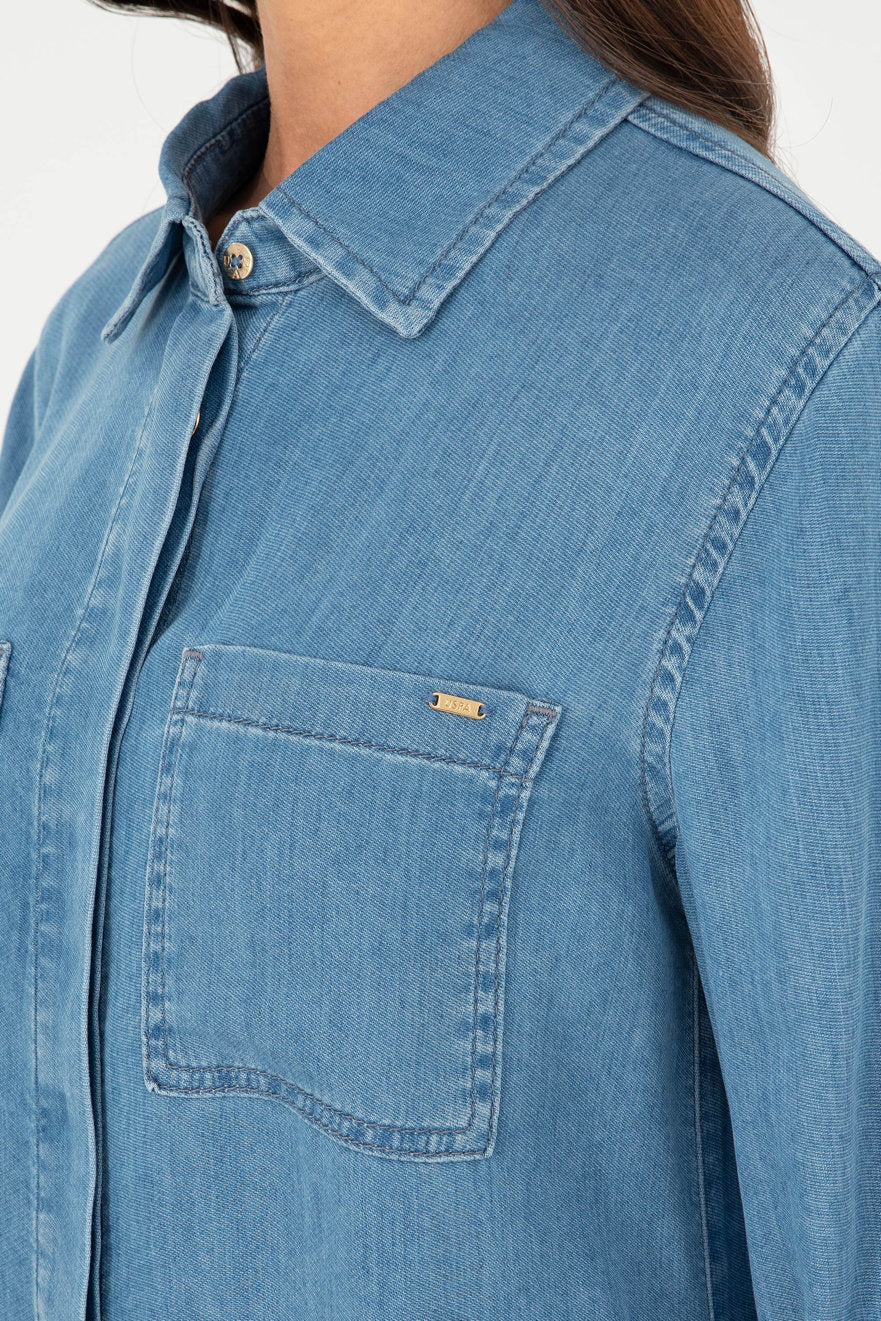 Blue Long Button Down Denim Dress_G082SZ0DE0 1923524_DN0021_07