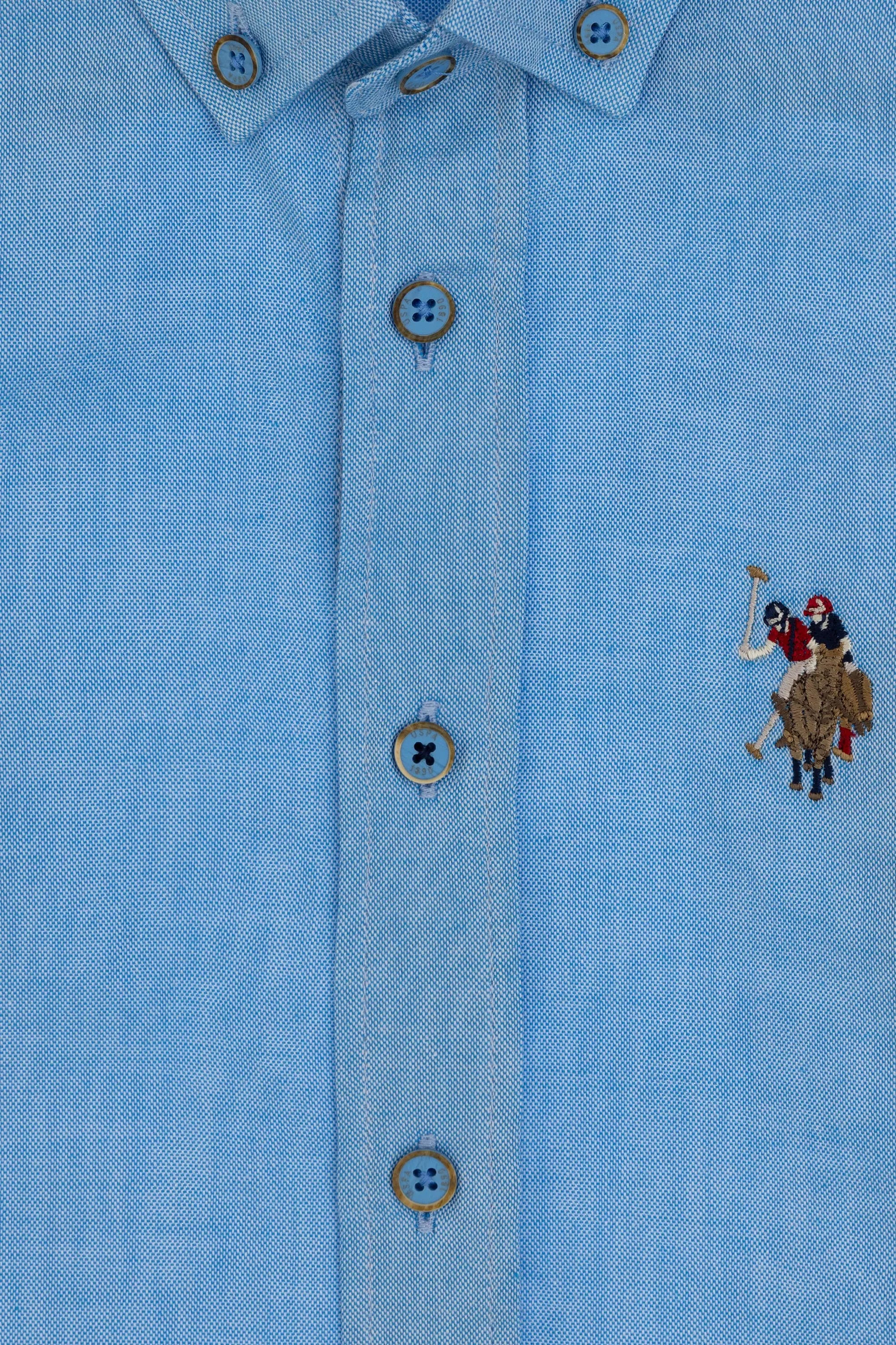 U.S. Polo Assn. Light Blue Boys Light Blue Shirt Long Sleeve SKU: G083SZ0040 2084425_VR093 Image 03